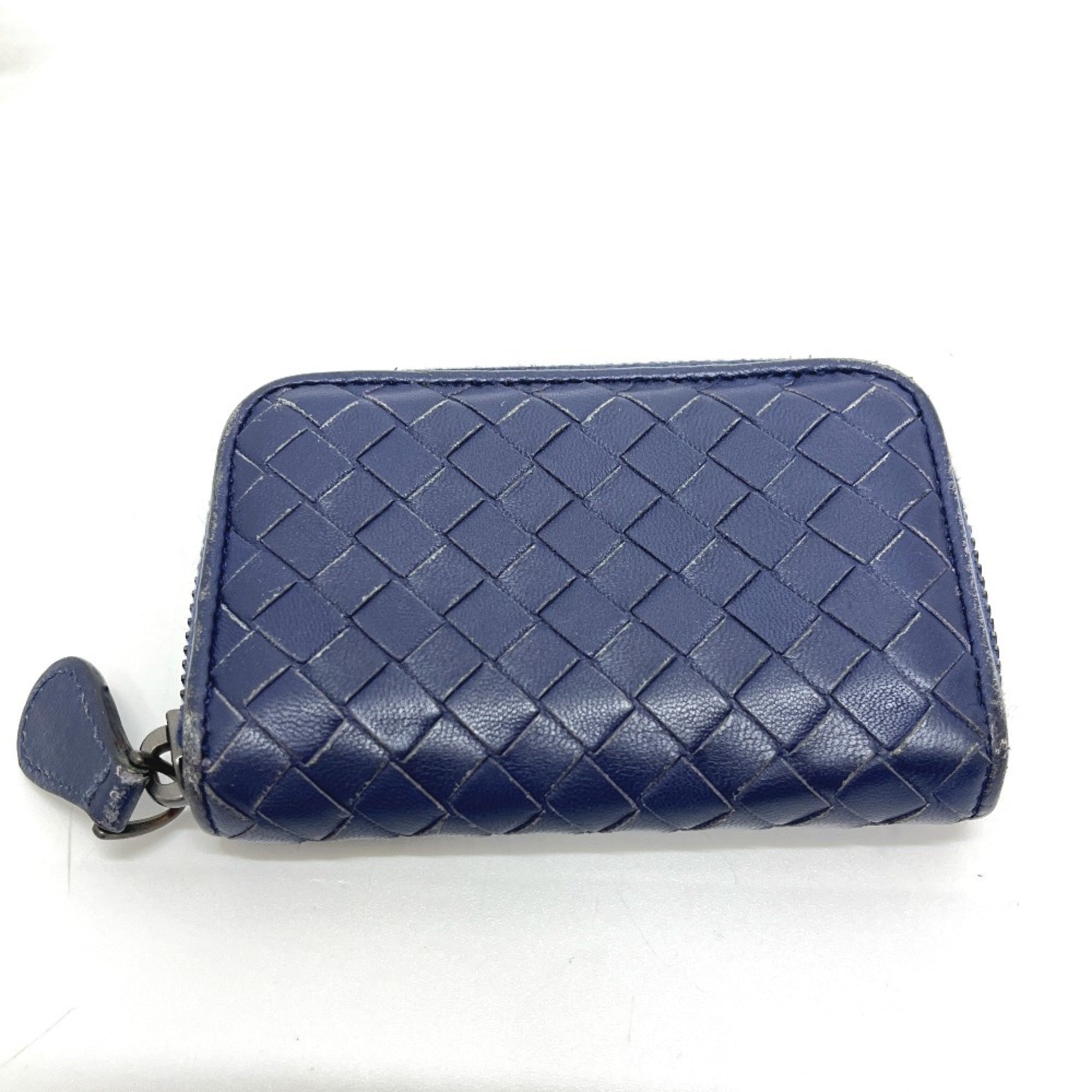 Bottega Veneta Intrecciato Blue Leather Coin Purse/Coin Case