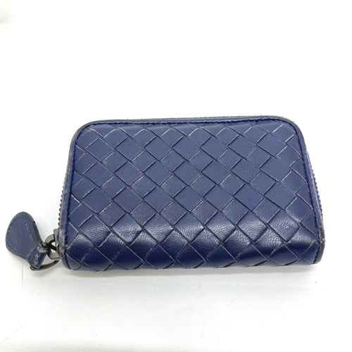 Bottega Veneta Intrecciato Blue Leather Coin Purse/Coin Case