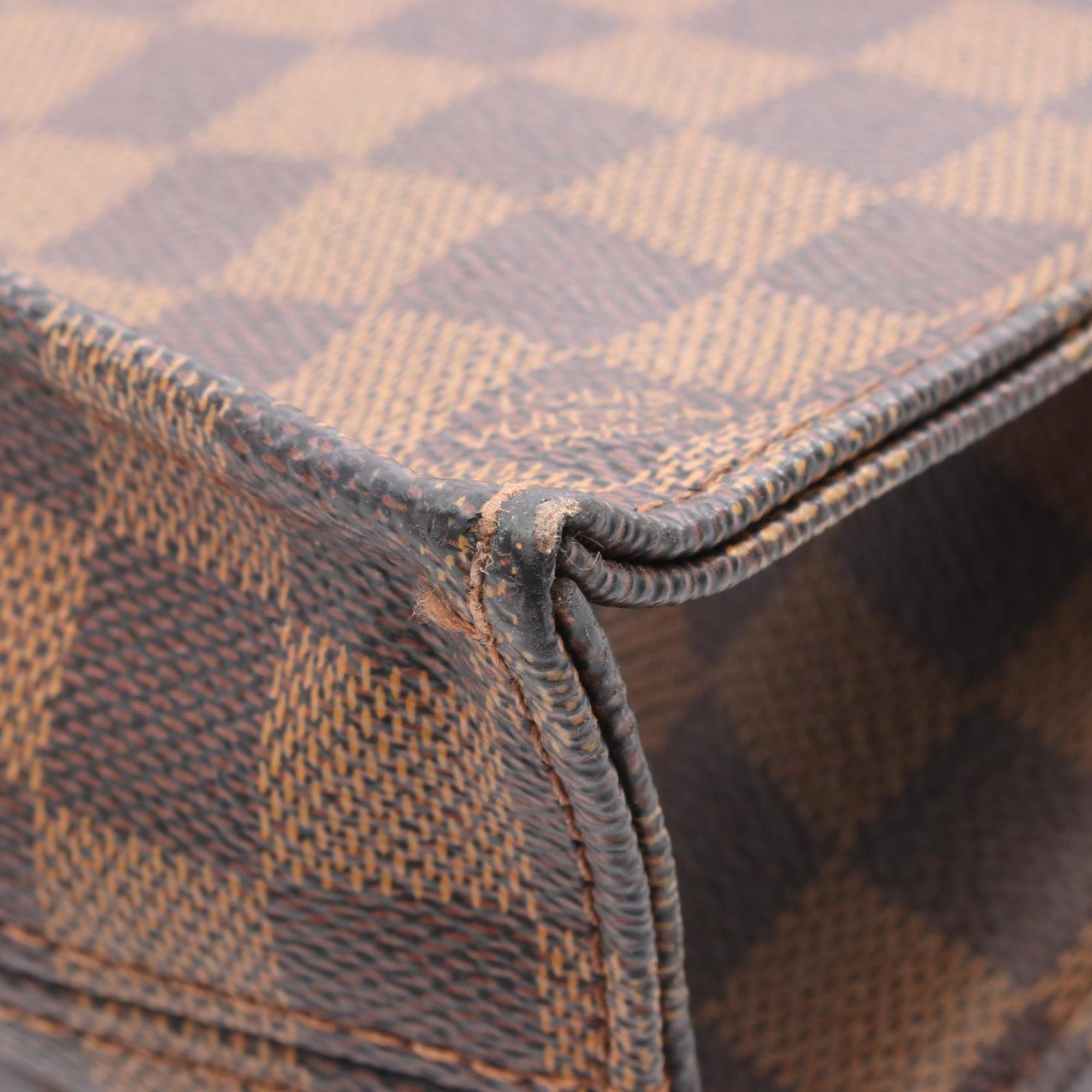 Louis Vuitton Brown Damier Canvas Coated Canvas Damier Canvas Leather Tote Bag