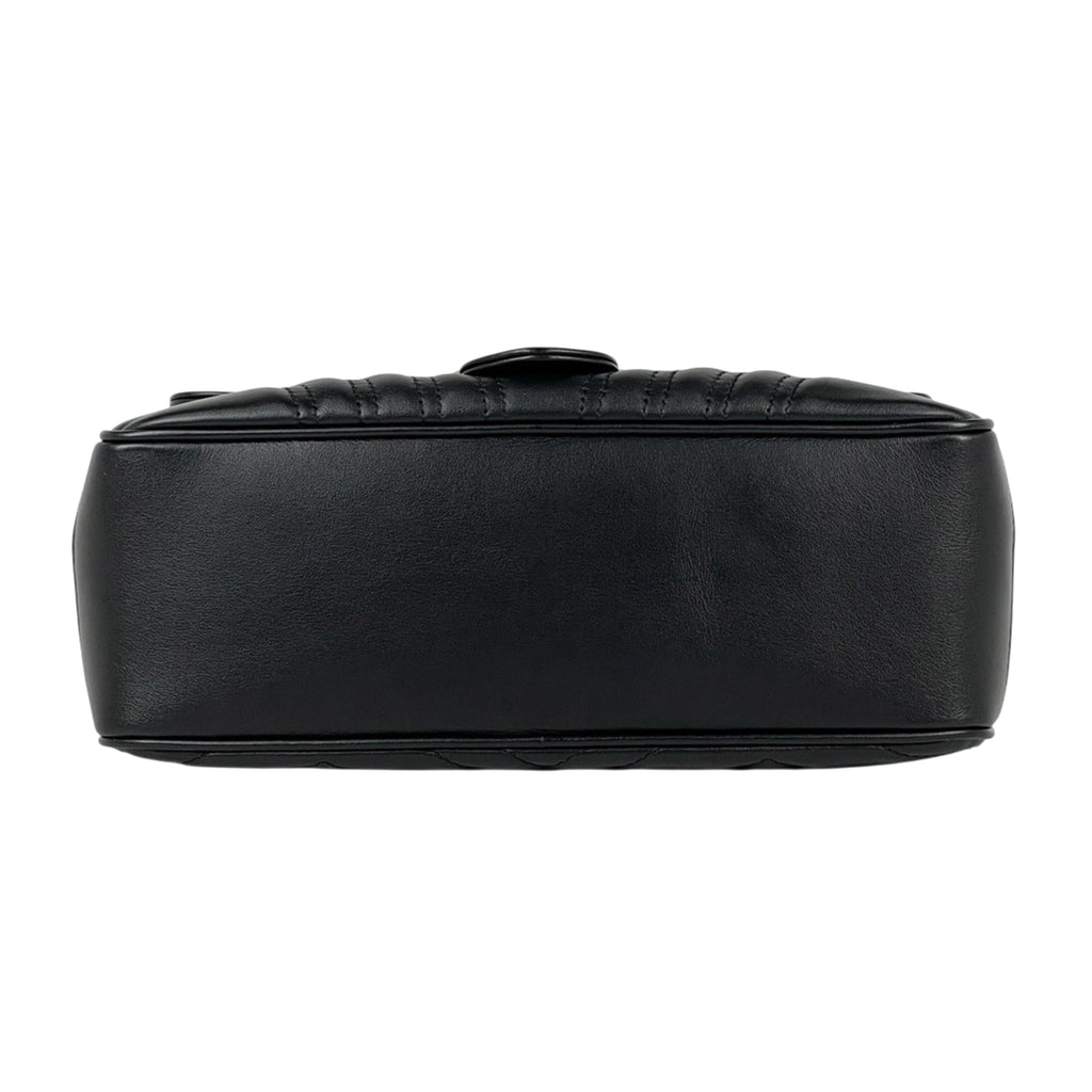 Gucci Gg Marmont Black Leather Handbag Shoulder Bag (Pre-Owned)