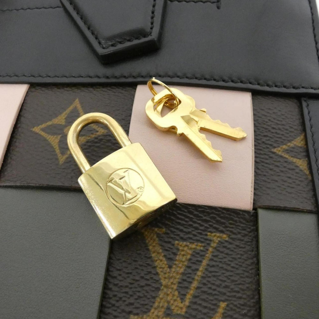 Louis Vuitton Black Coated Canvas Leather Handbag
