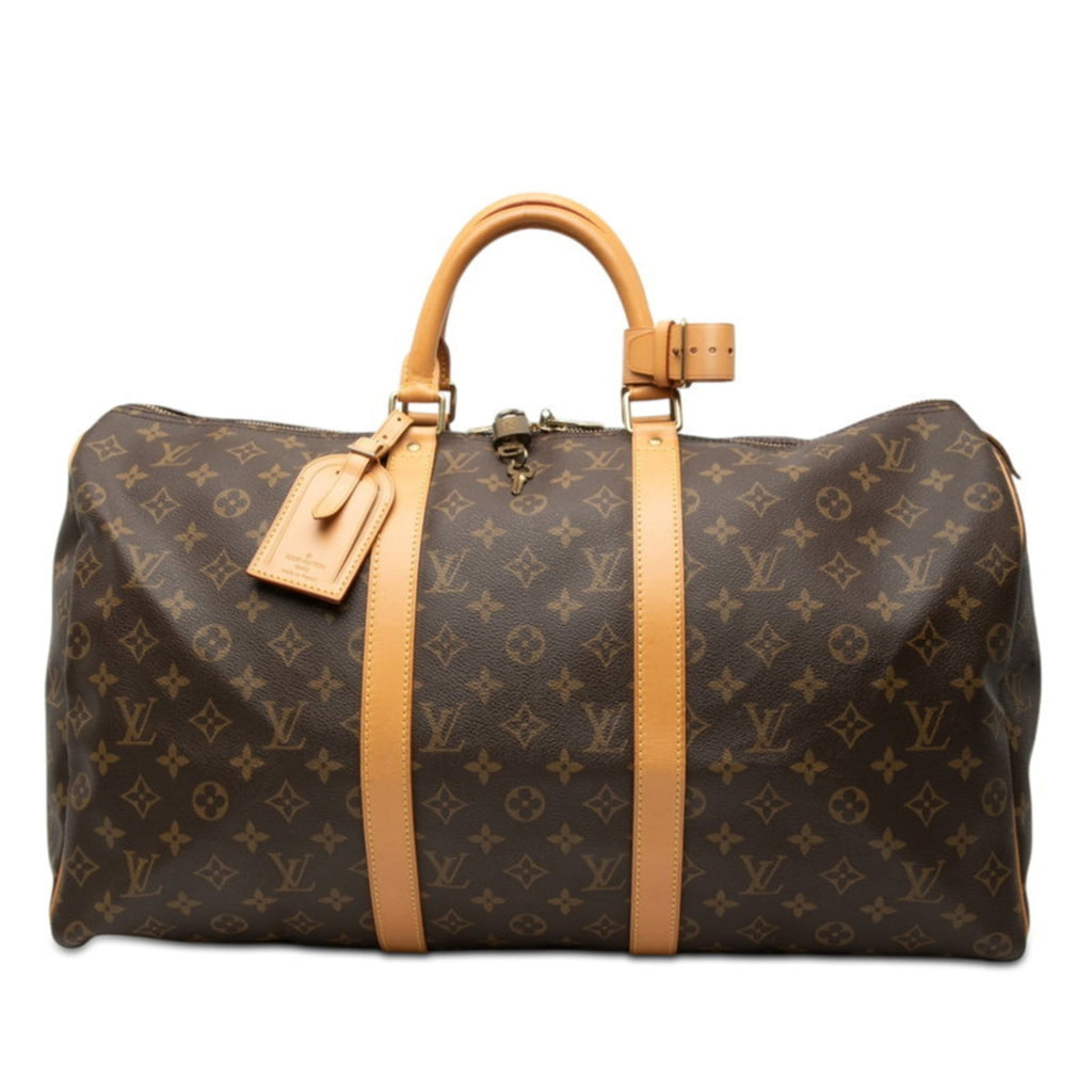 Louis Vuitton Brown Pvc Leather Boston Bag Handbag