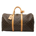 Louis Vuitton Brown Pvc Leather Boston Bag Handbag