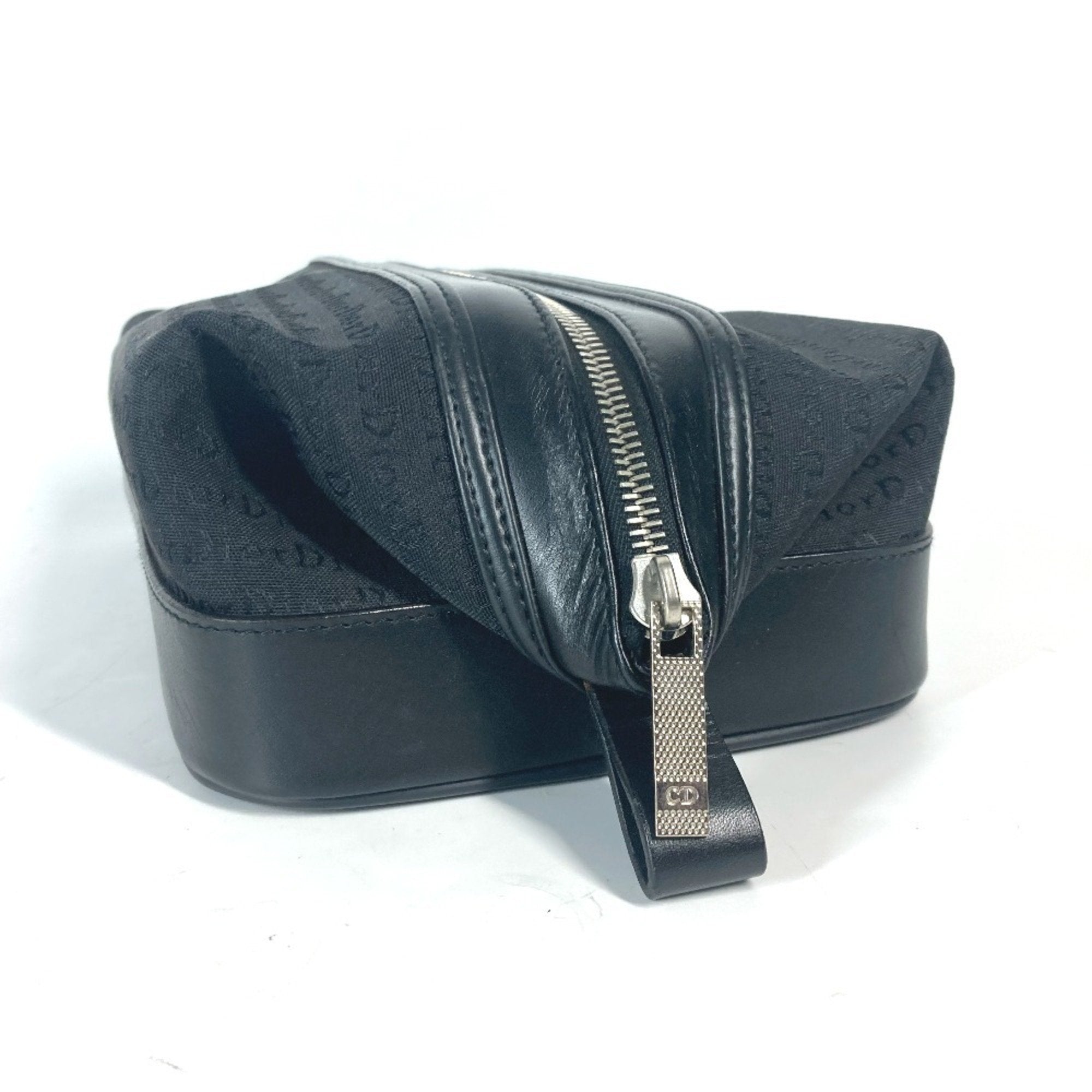 Christian Dior Black Canvas Leather Pouch (Pre-Owned)