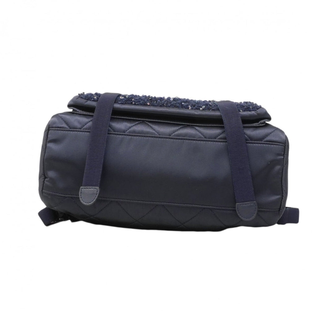 Chanel Navy Nylon Tweed Backpack