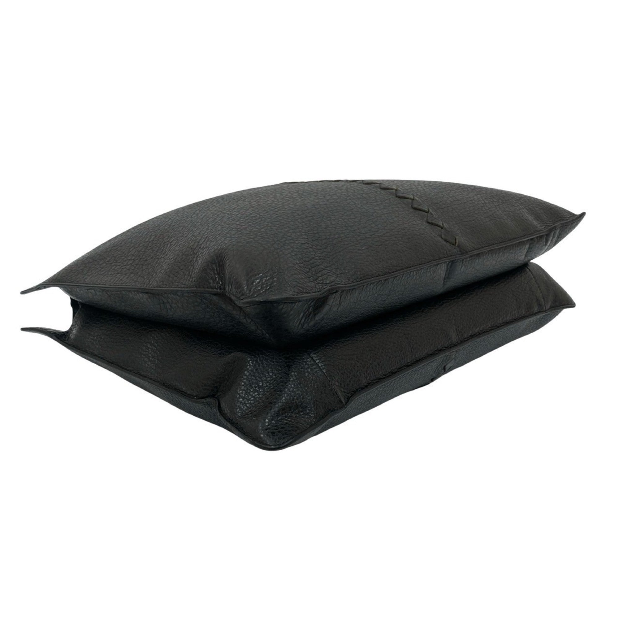 Bottega Veneta Black Leather Handbag Tote Bag