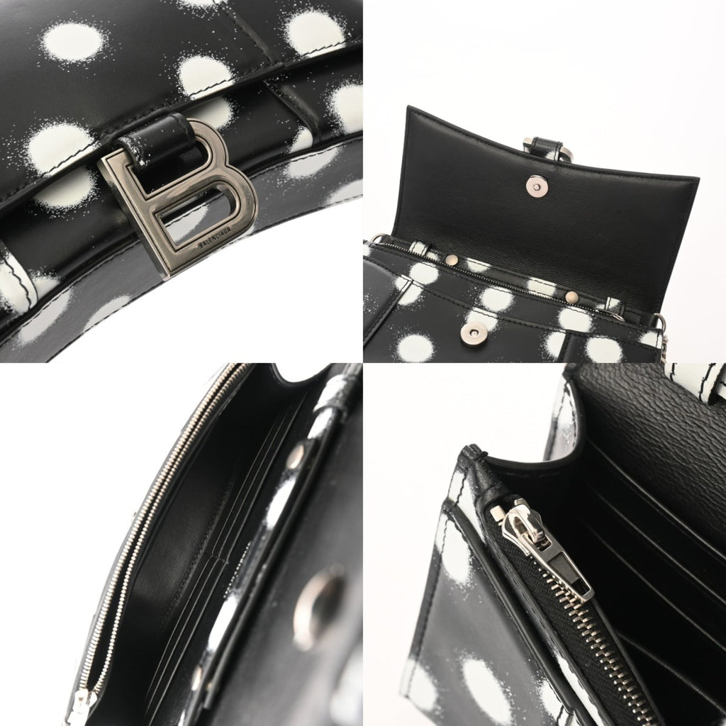 Balenciaga Black White Leather Shoulder