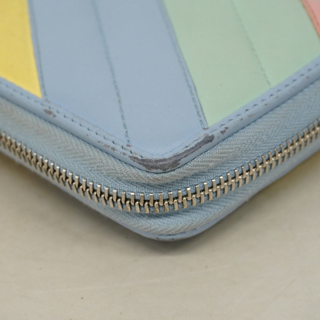 Gucci Blue Multi-Color Leather Long Wallet (Bi-Fold) (Pre-Owned)