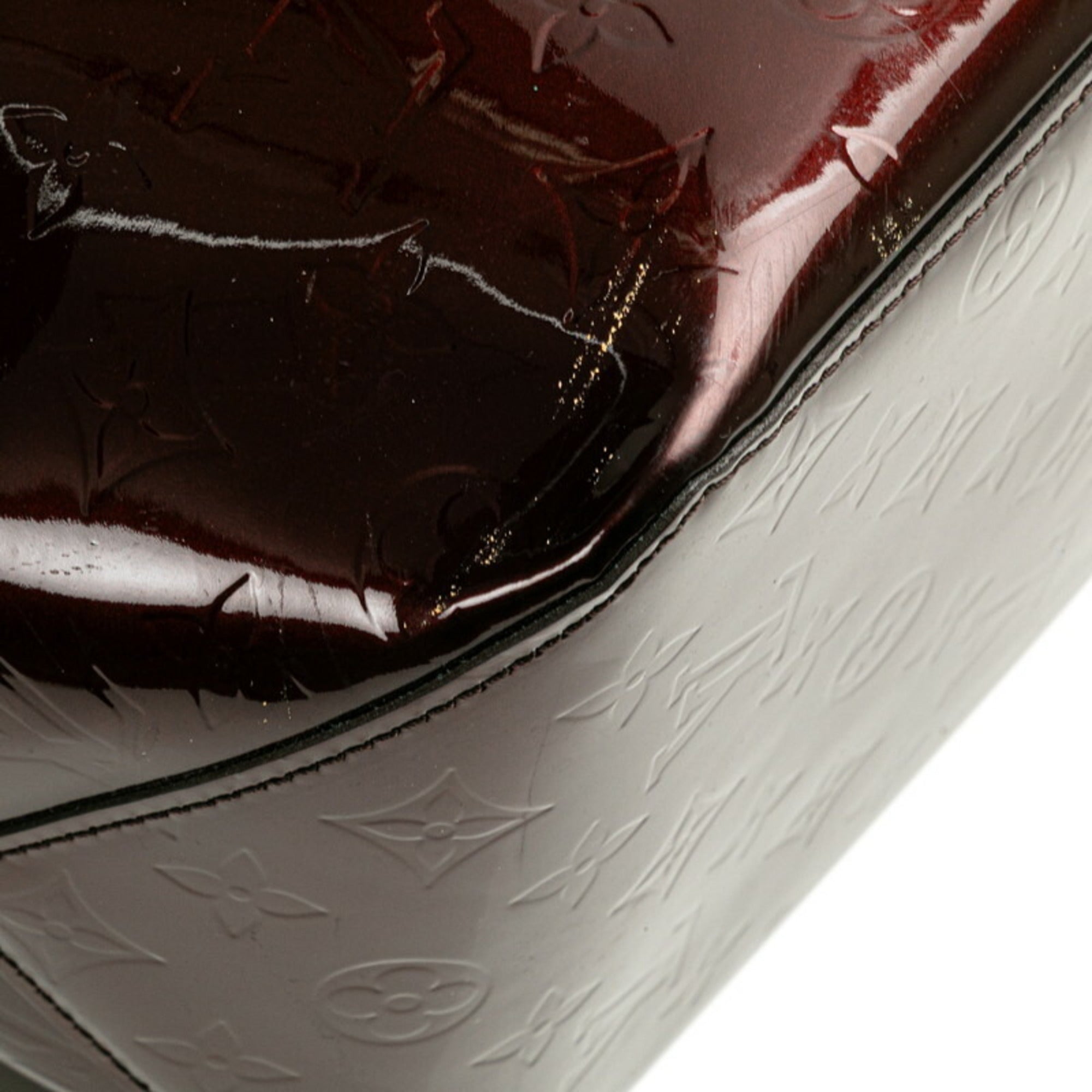 Louis Vuitton Amarante Brown Patent Leather Leather Handbag Shoulder Bag