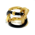 Bottega Veneta Gold Brown Silver 925 Band Ring