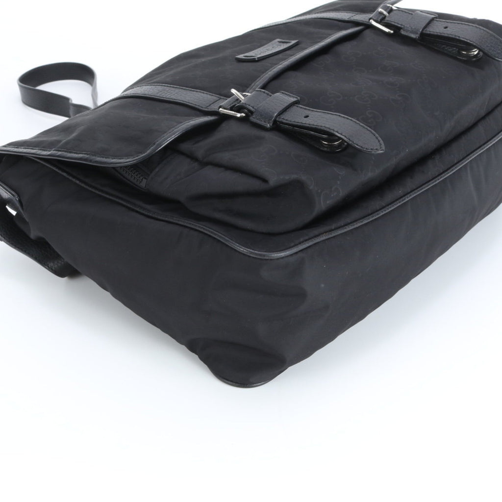 Gucci Black Nylon Leather Shoulder Bag (Pre-Owned)