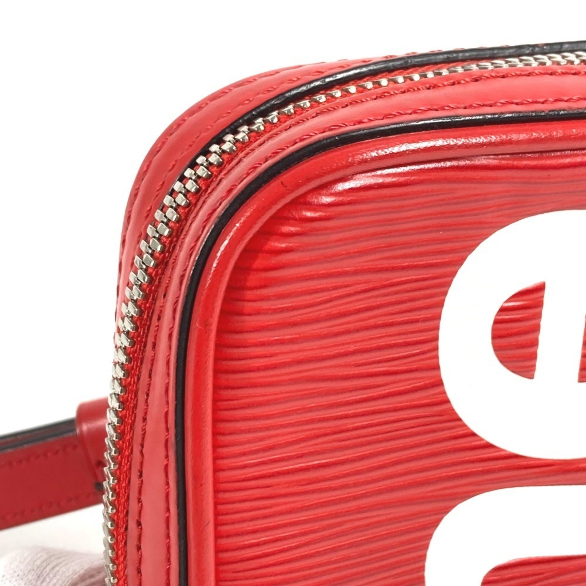 Louis Vuitton Red Color White Epi Leather Pochette Shoulder Bag