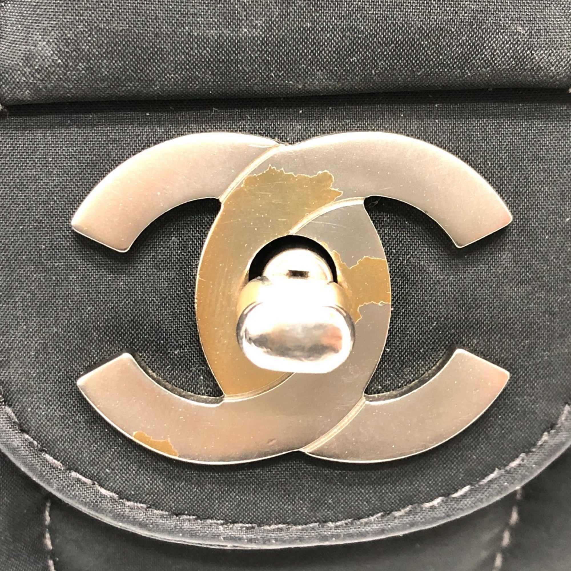 Chanel Black Cloth Shoulder Bag