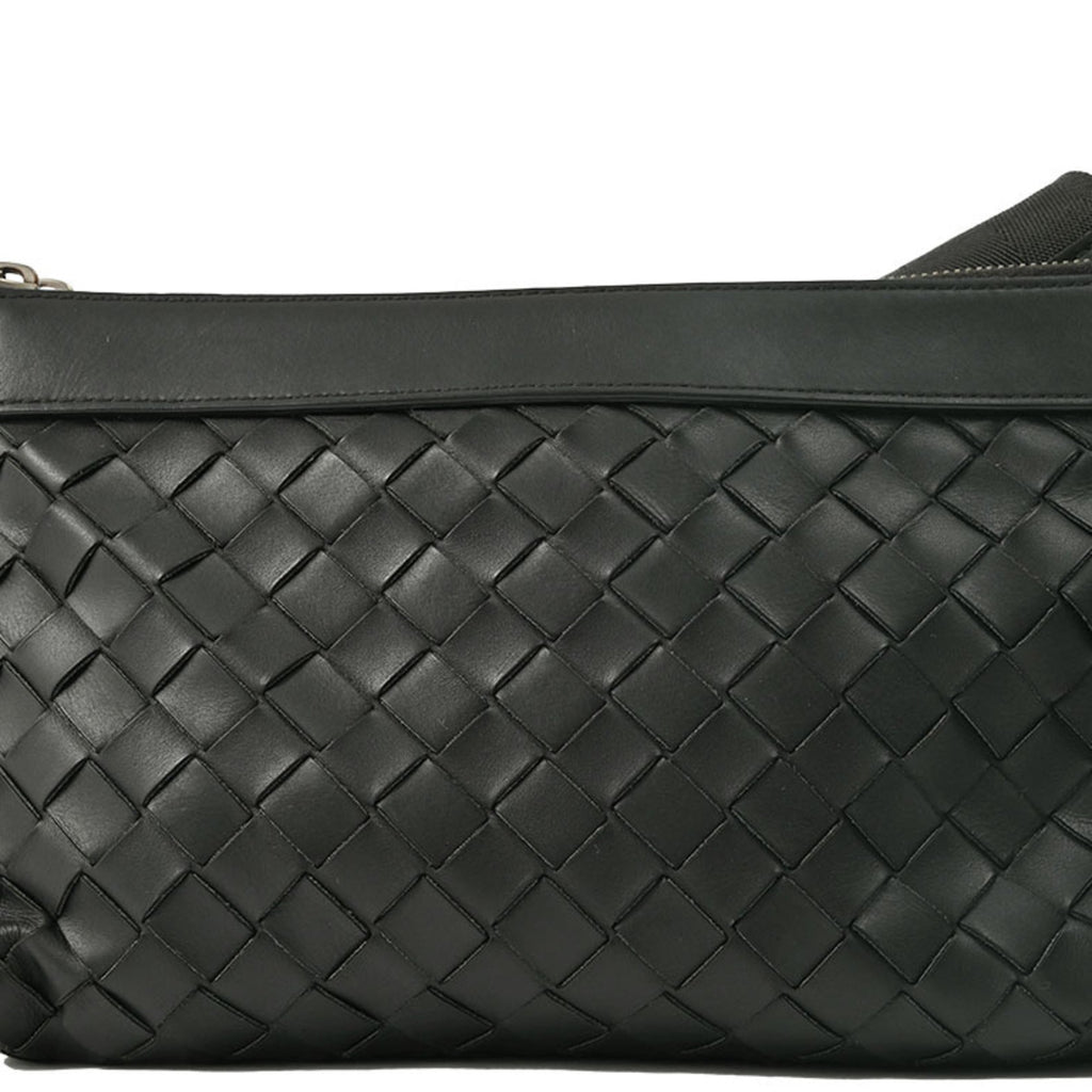 Bottega Veneta Black Polypropylene Leather Clutch Bag Shoulder Bag