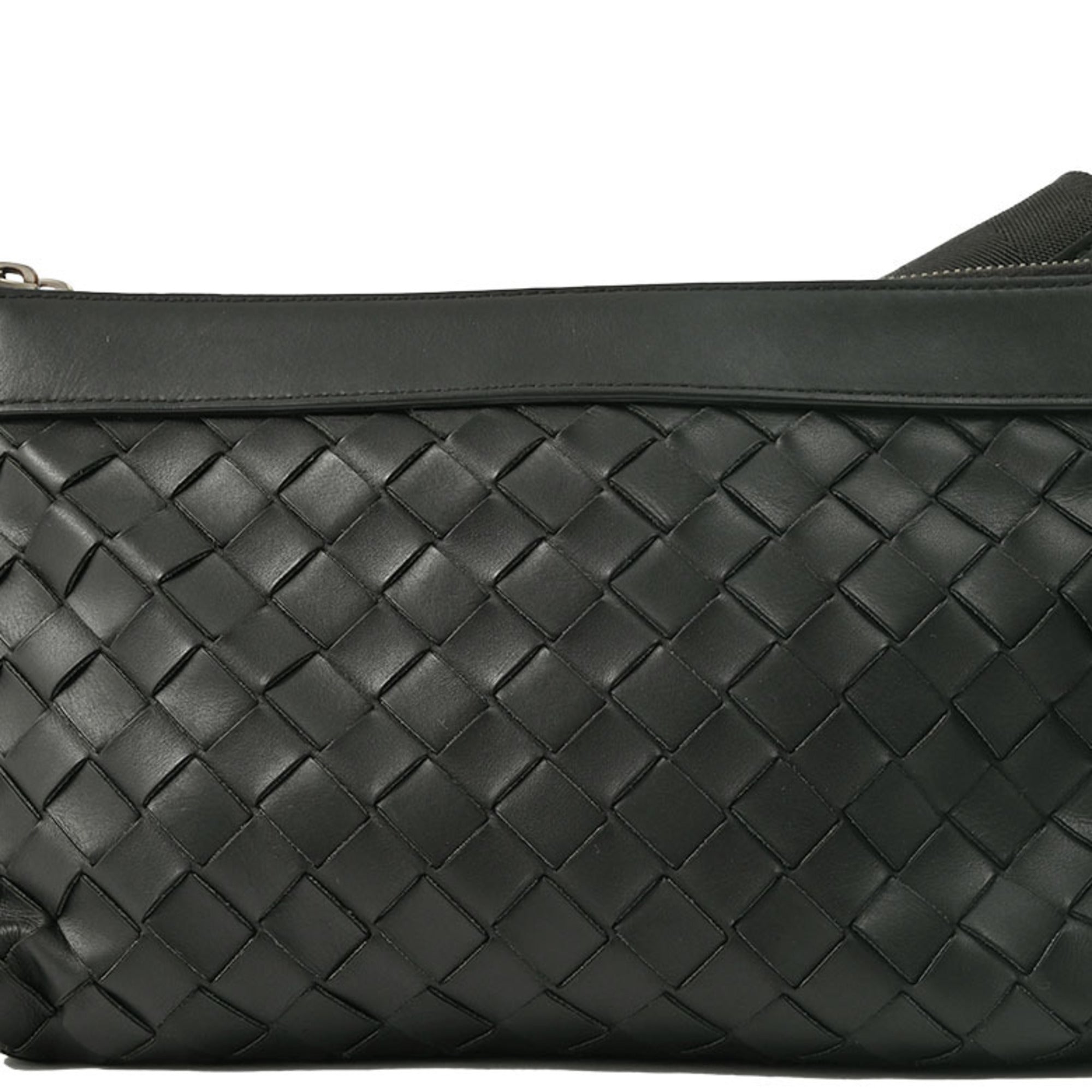 Bottega Veneta Black Polypropylene Leather Clutch Bag Shoulder Bag