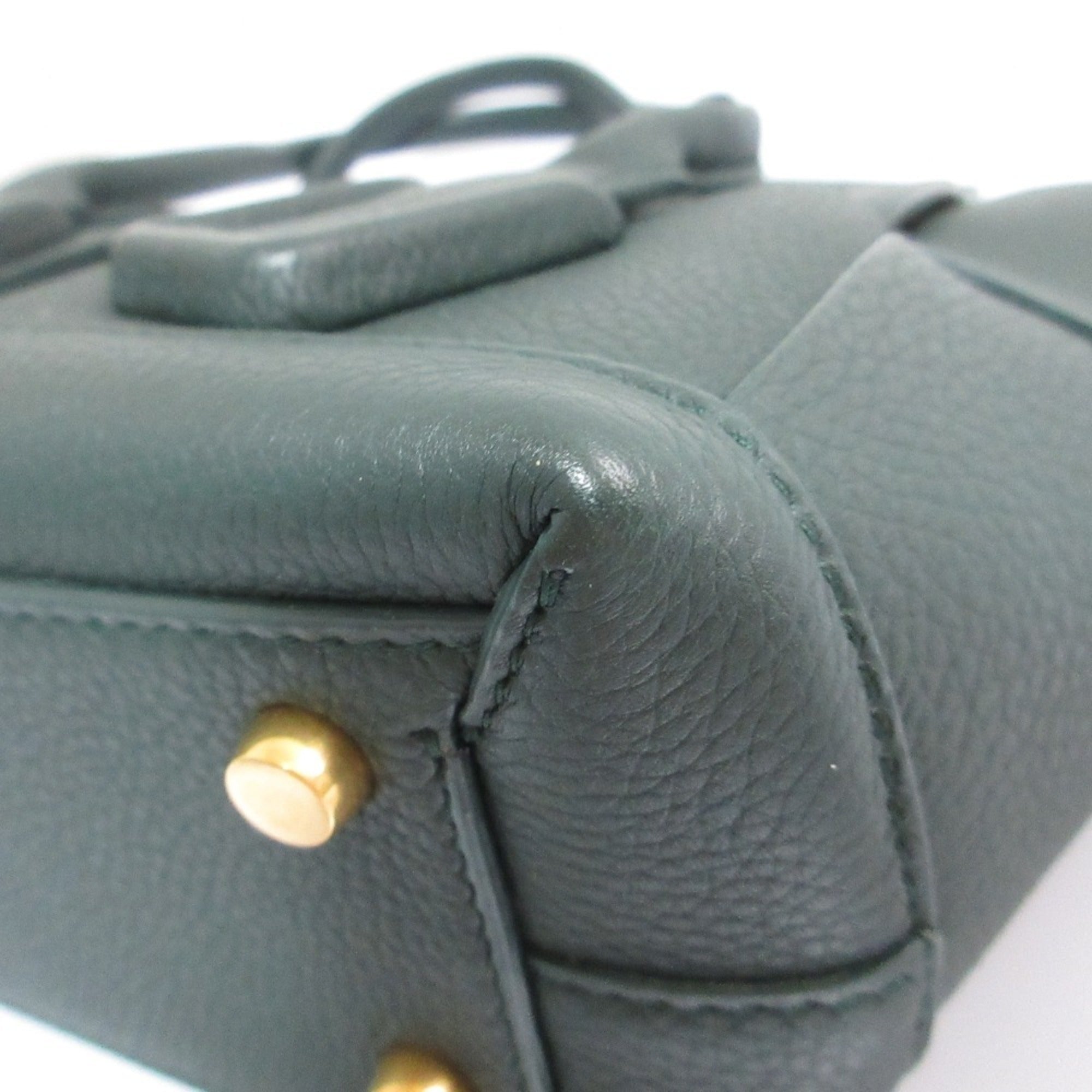 Bottega Veneta Green Leather Handbag Shoulder Bag