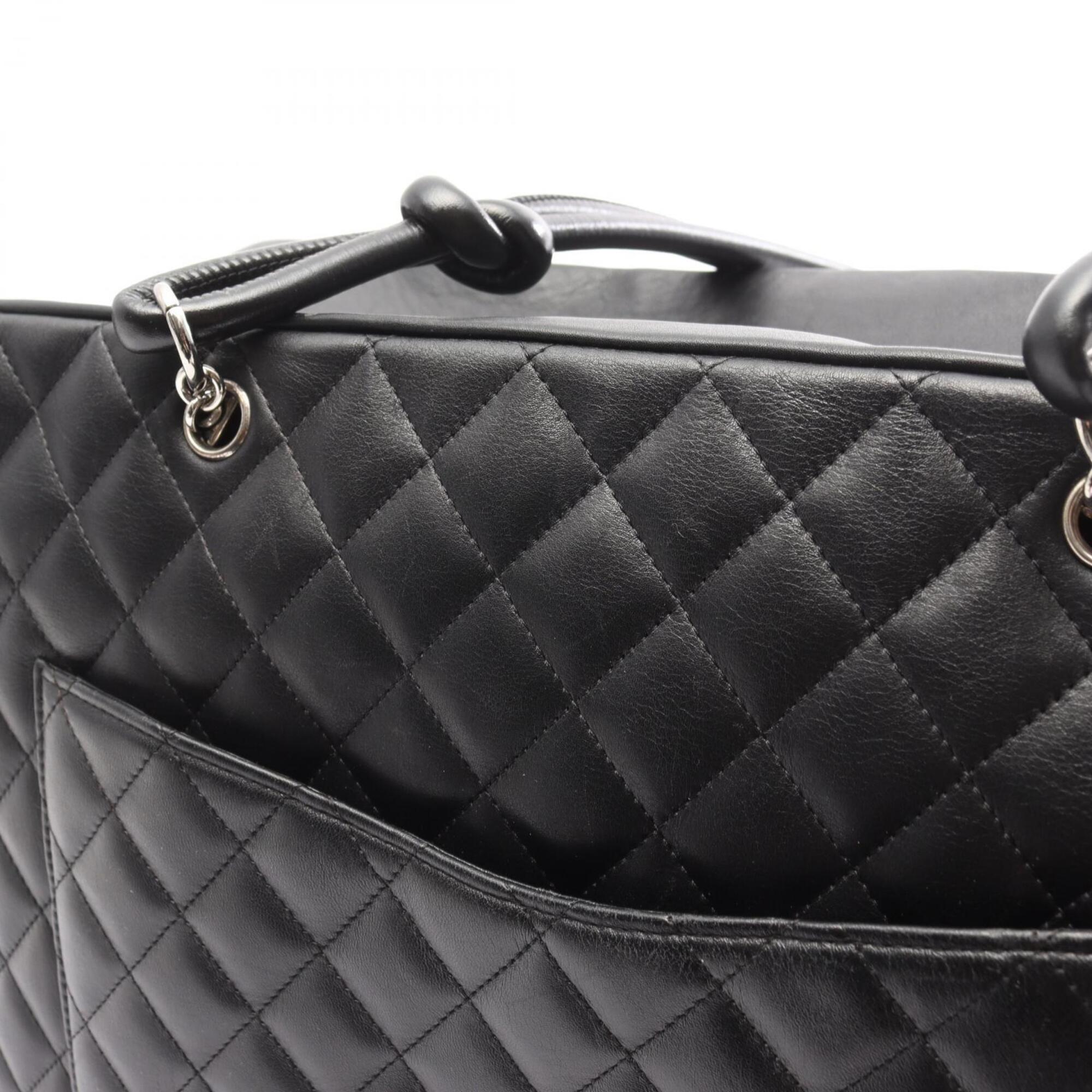 Chanel Black Gray Cambon Ligne Handbag Shoulder Bag
