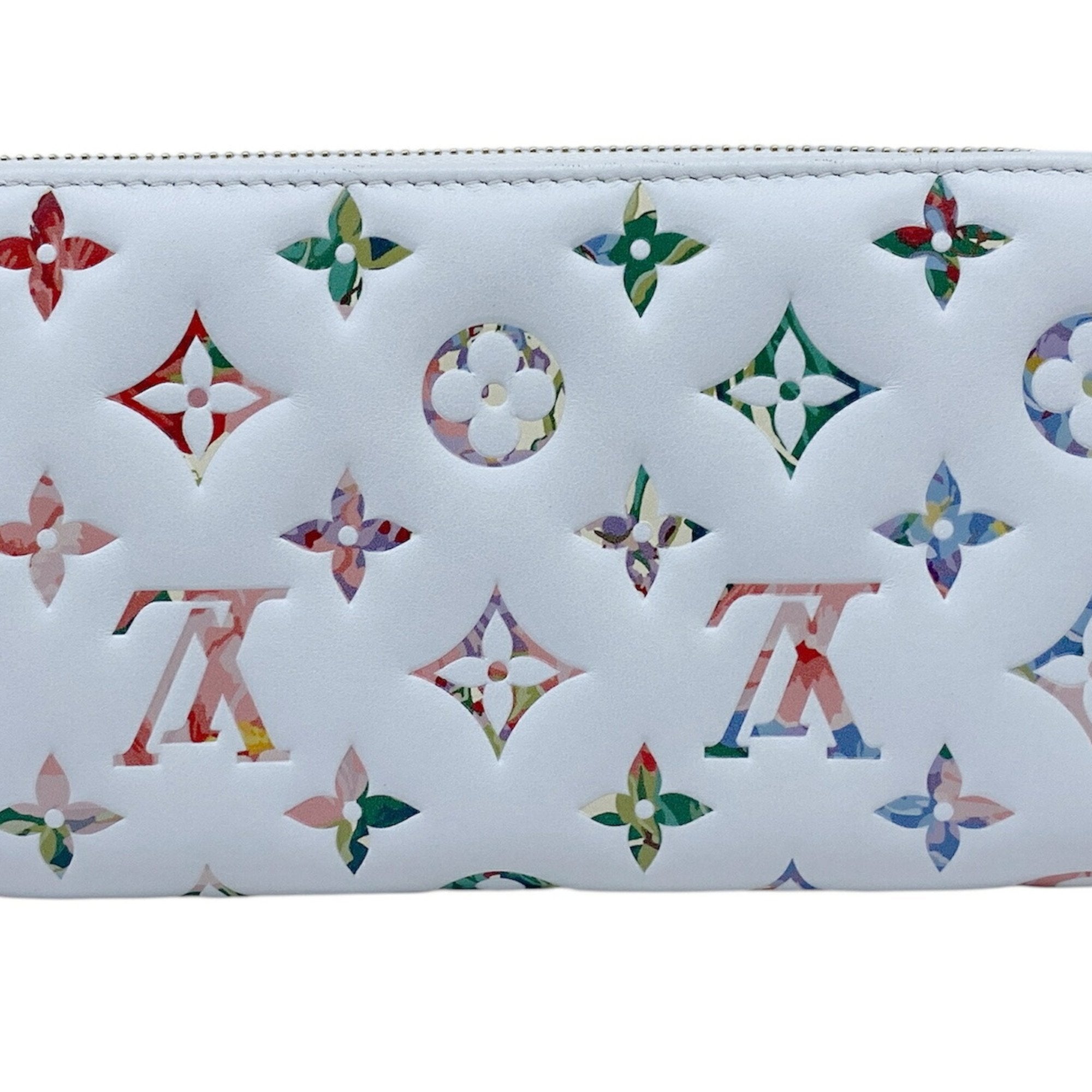 Louis Vuitton Multi-Color White Leather Long Wallet