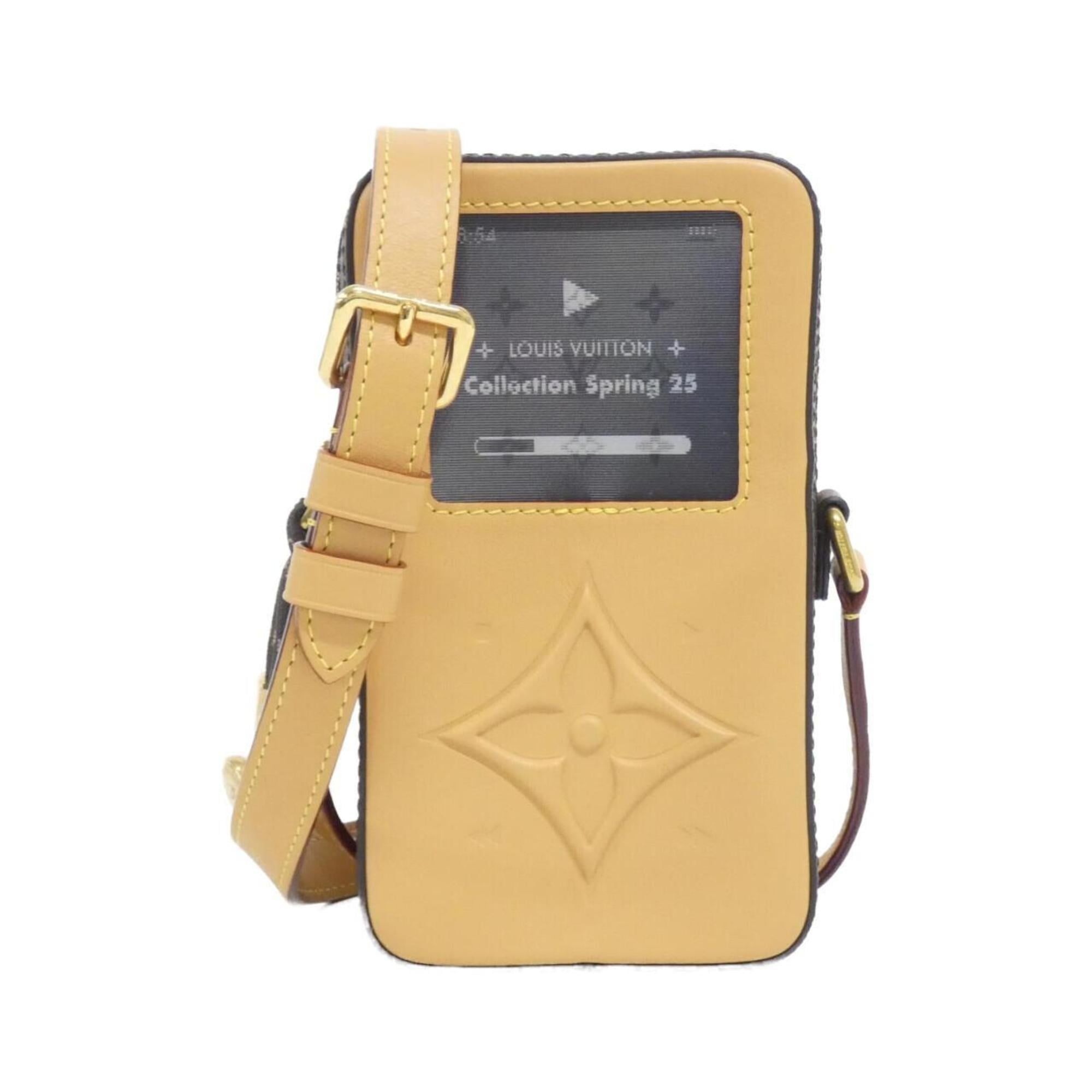 Louis Vuitton Brown Coated Canvas Leather Shoulder Bag