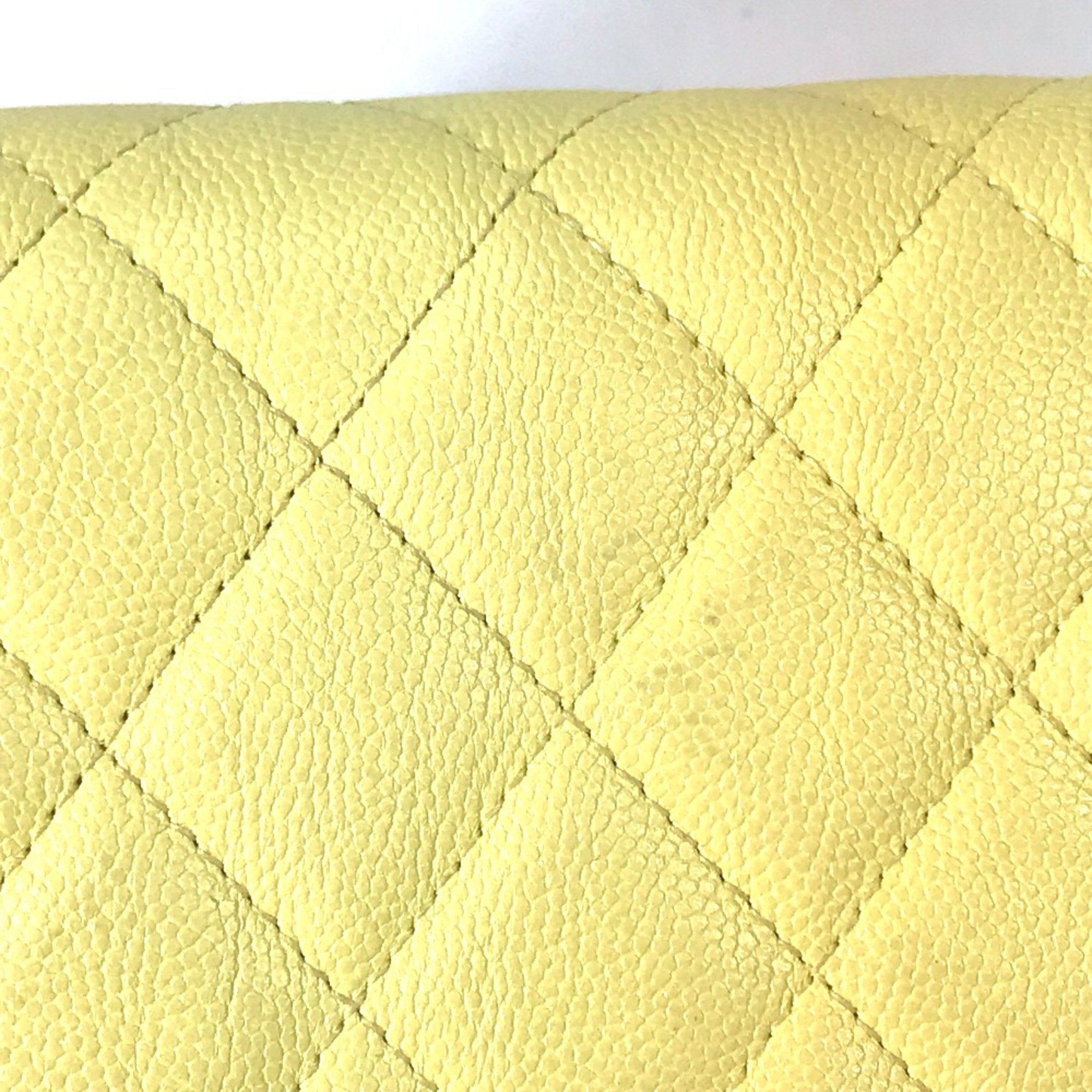 Chanel Yellow Leather Long Wallet (Bi-Fold)