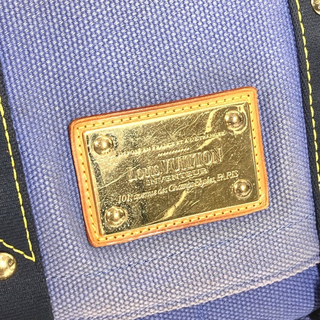 Louis Vuitton Blue Canvas Shoulder Bag Tote Bag