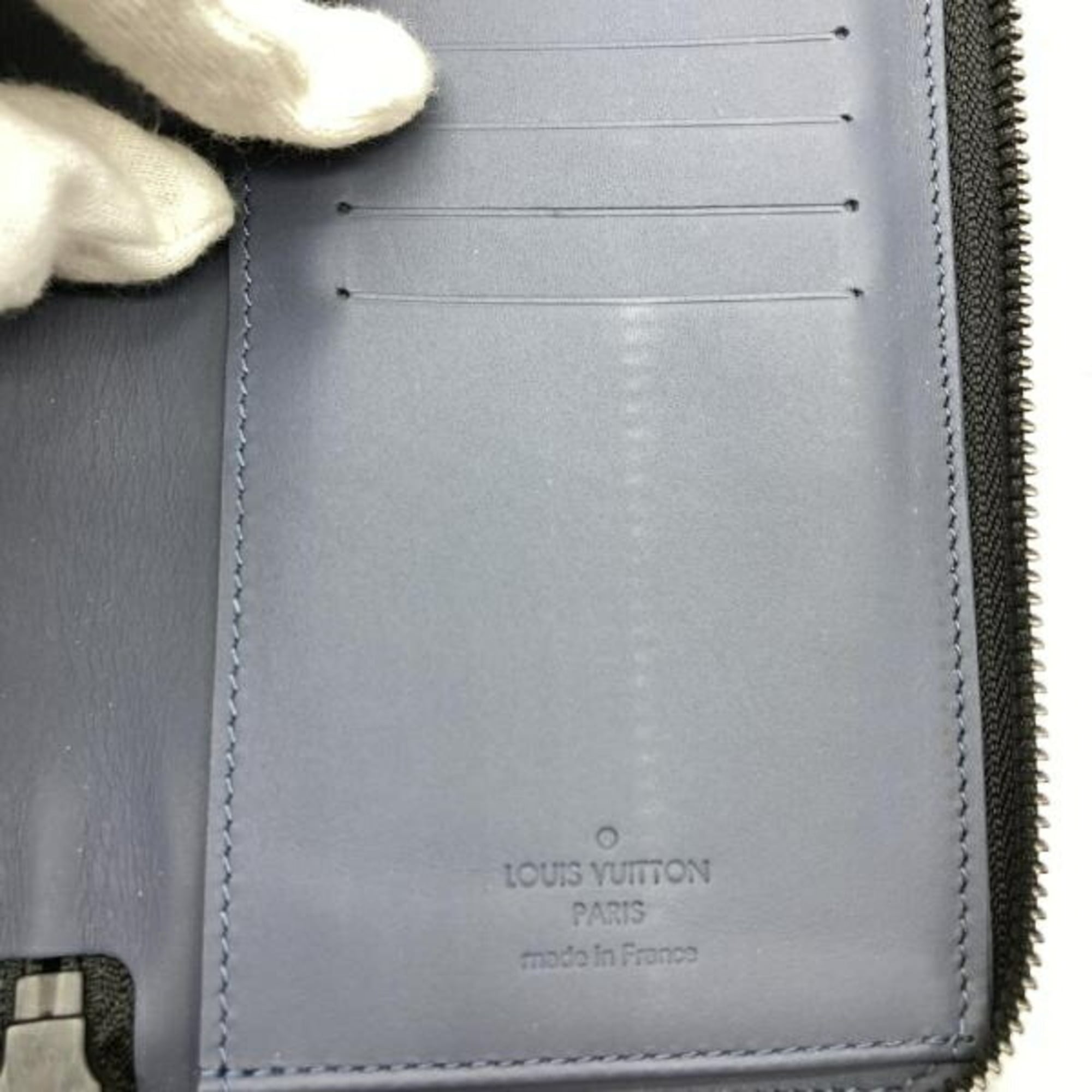 Louis Vuitton Monogram Shadow Blue Navy Monogram Shadow Long Wallet