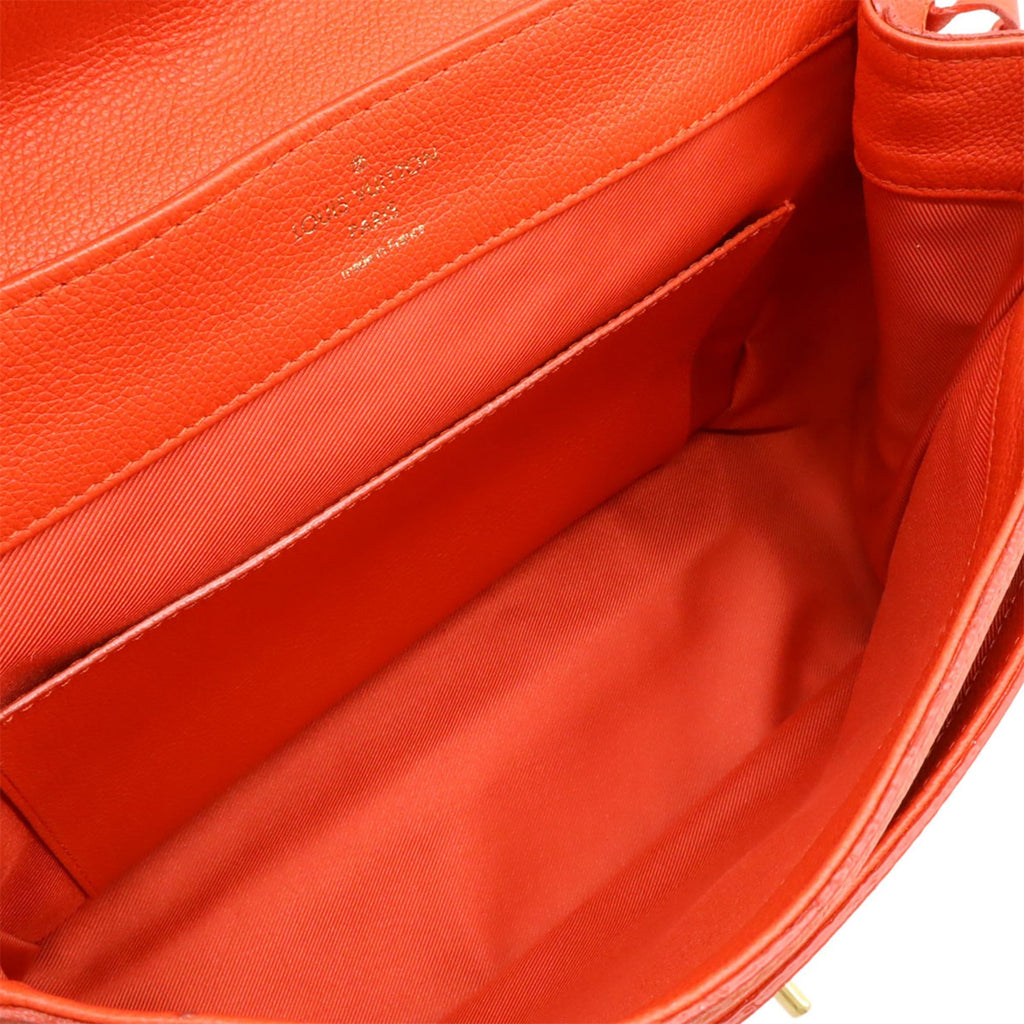 Louis Vuitton Orange Red Leather Handbag