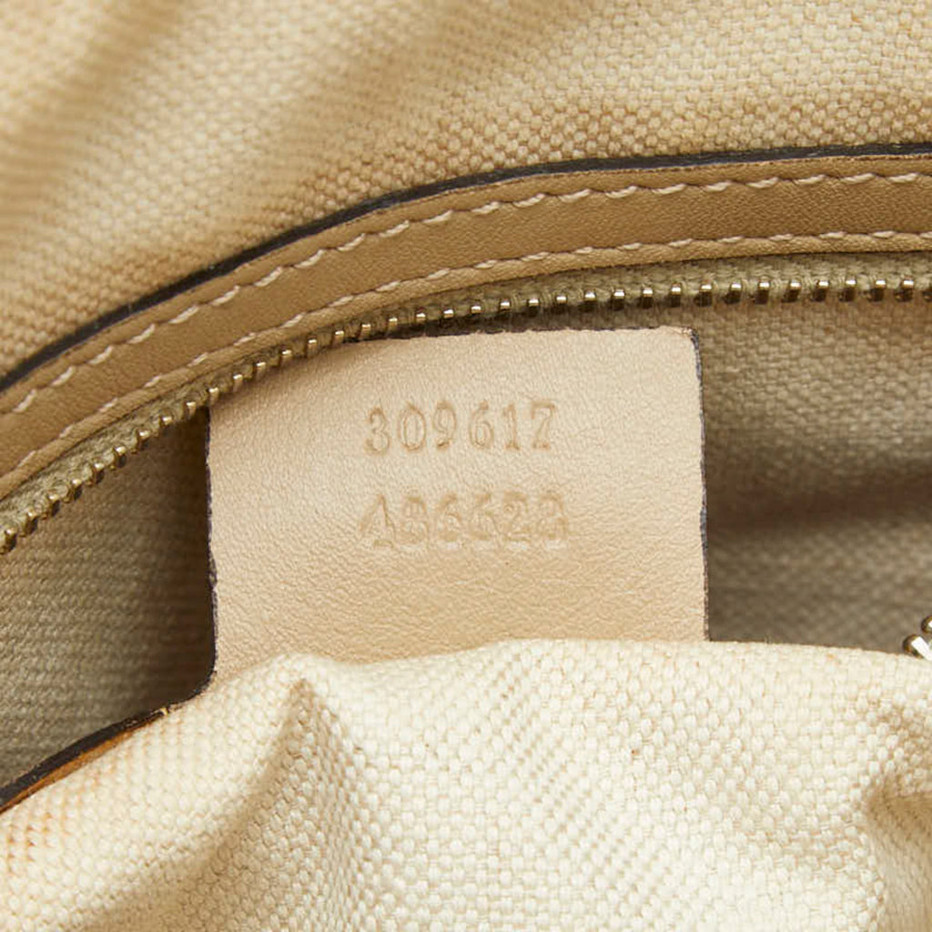 Gucci Beige Pvc Leather Handbag Shoulder Bag (Pre-Owned)