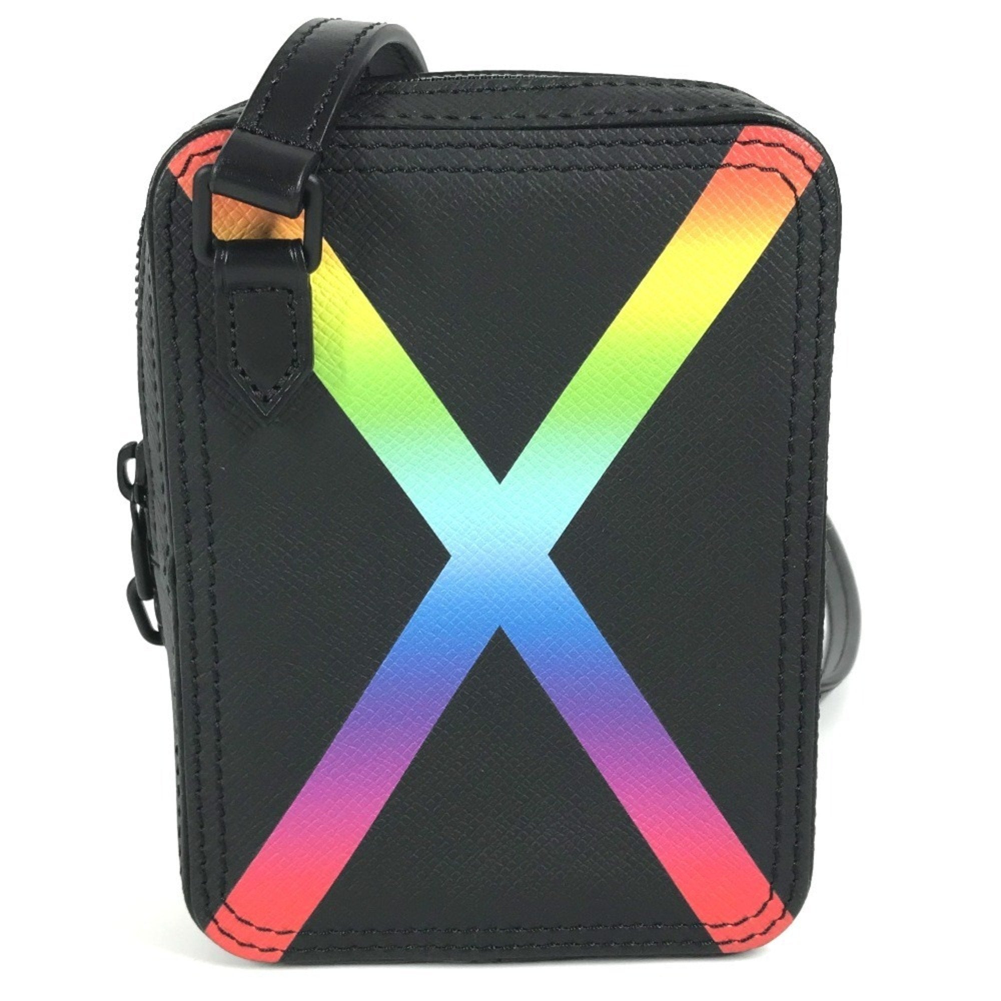 Louis Vuitton Black Multi-Color Taiga Leather Pochette Shoulder Bag