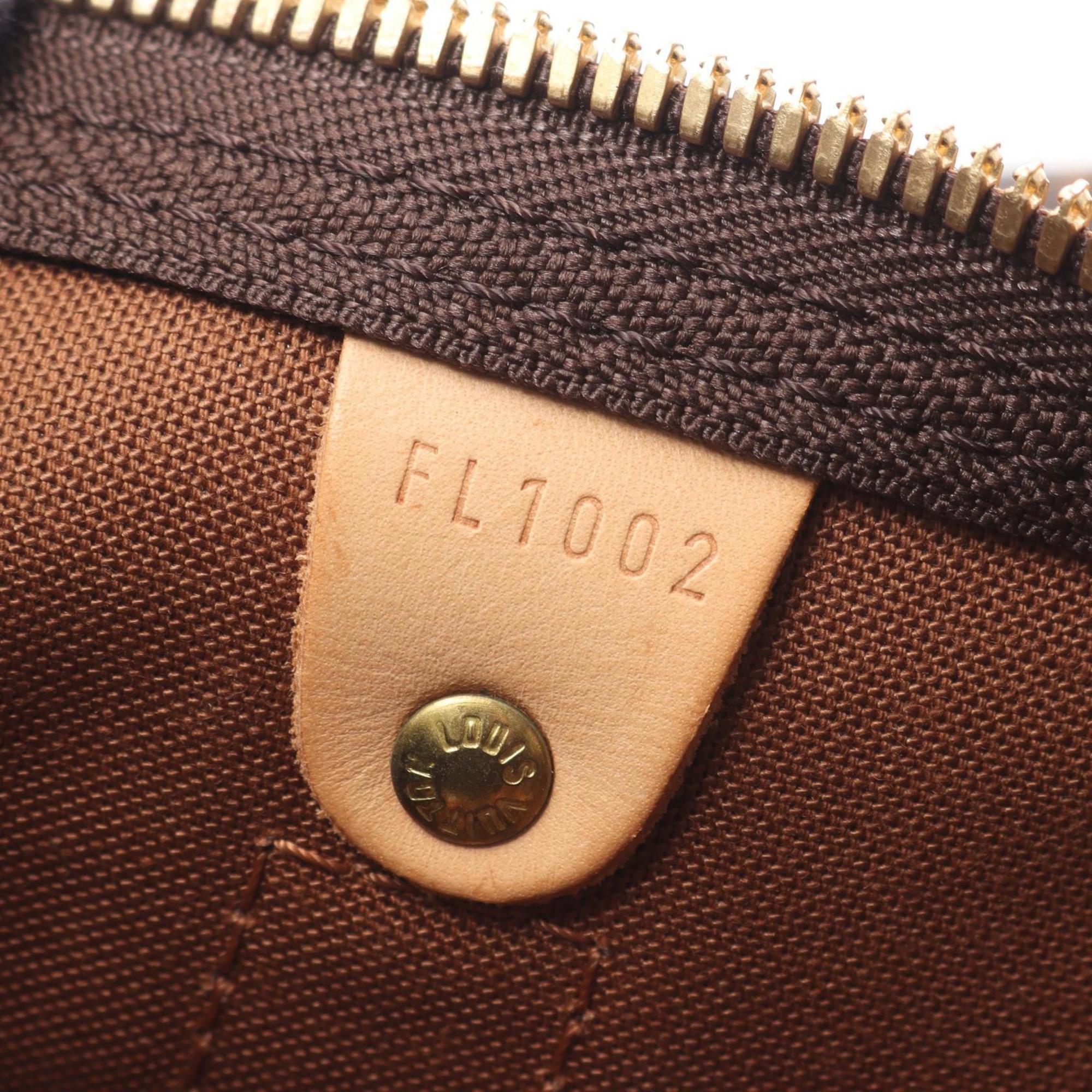 Louis Vuitton Brown Coated Canvas Leather Boston Bag