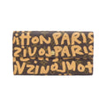 Louis Vuitton Monogram Graffiti Marron Peach Coated Canvas Long Wallet