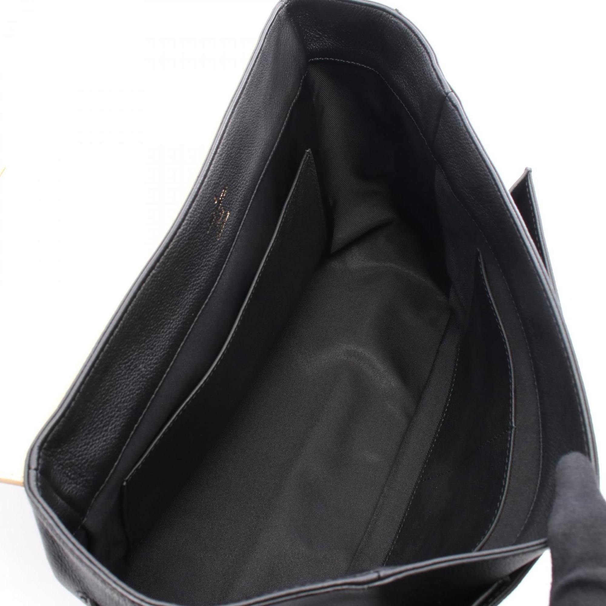 Louis Vuitton Black Ivory Leather Handbag
