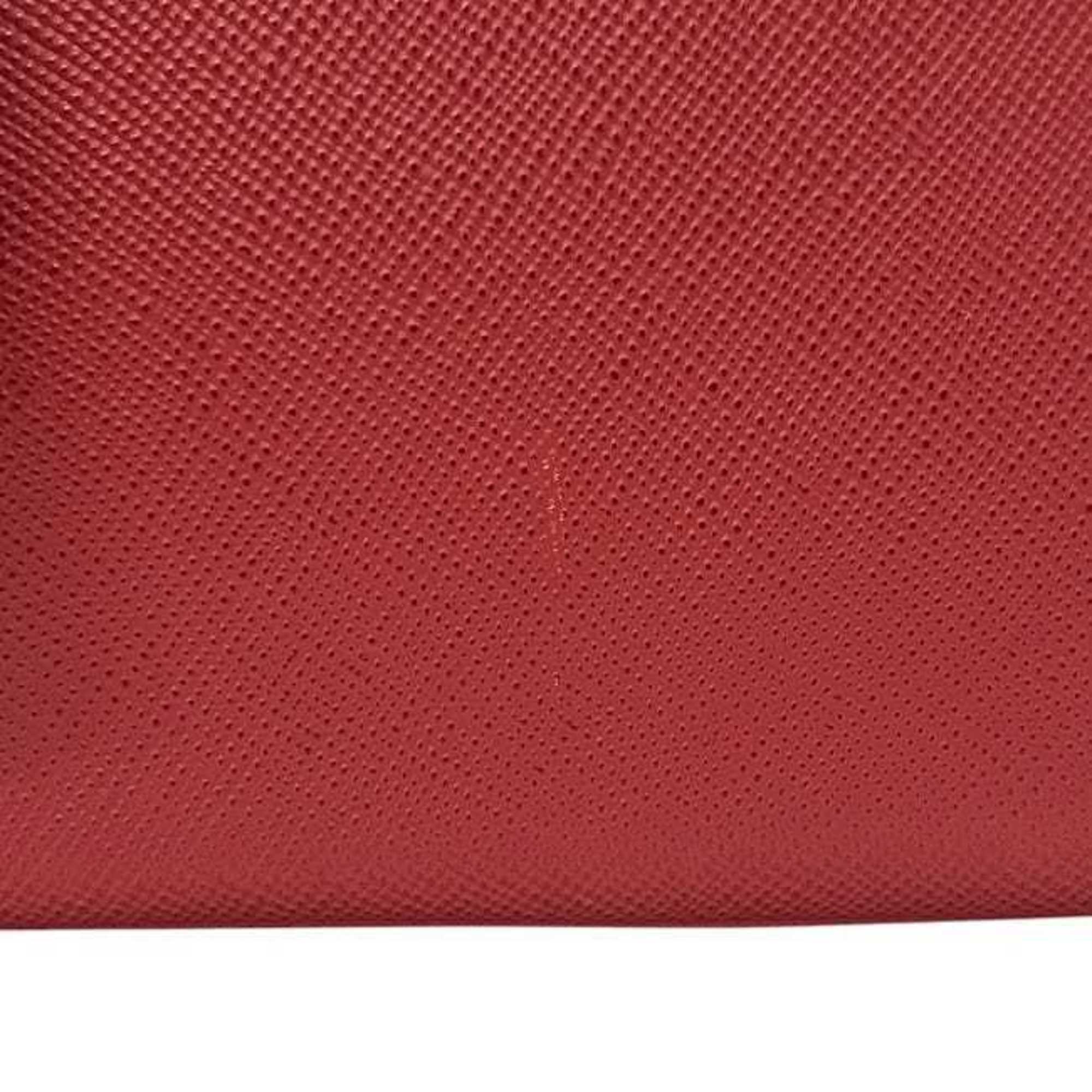 Prada Fuoco Red Color Saffiano Triangle Tote Bag