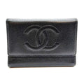 Chanel Black Grained Calfskin Wallet (Tri-Fold)
