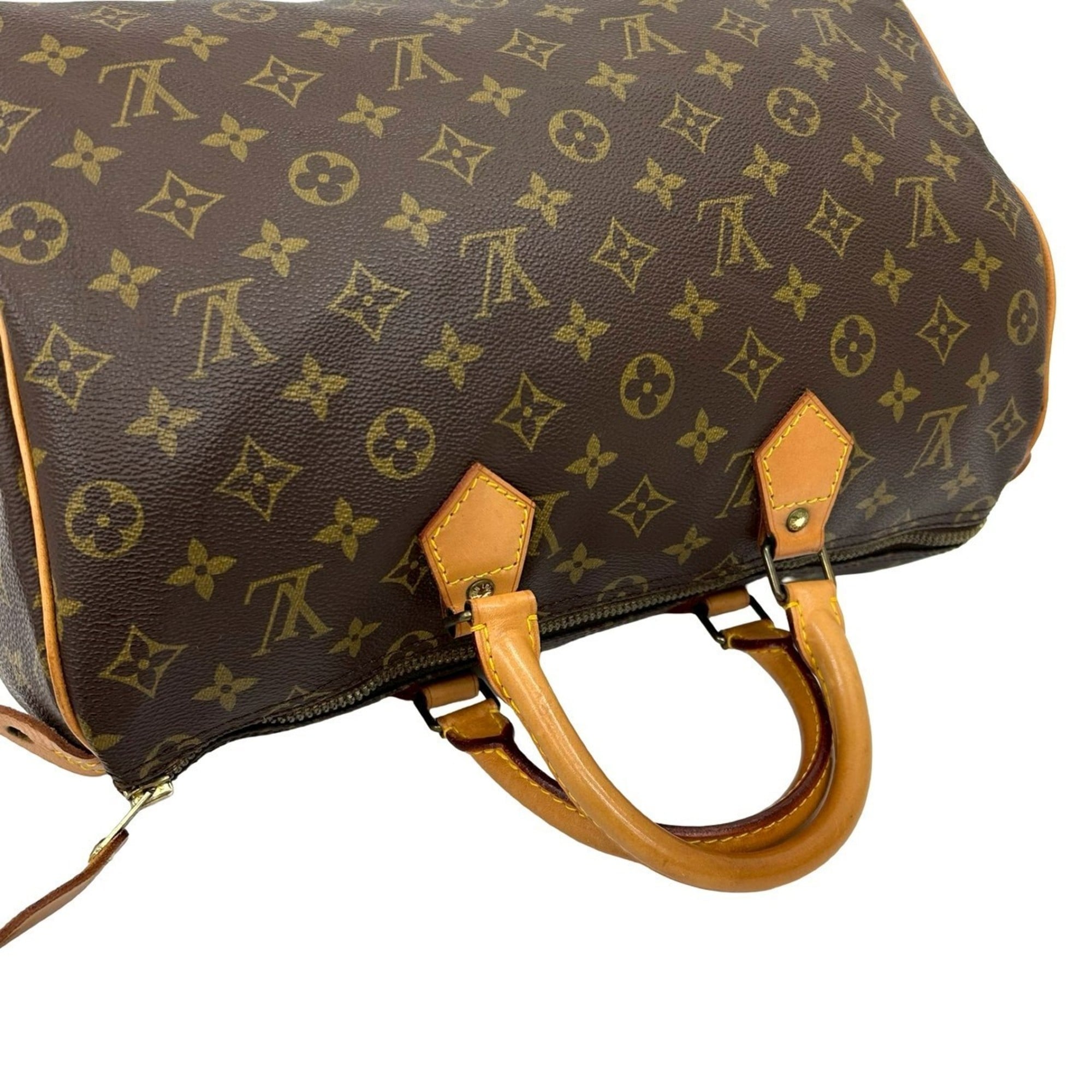 Louis Vuitton Brown Leather Pvc Boston Bag Handbag