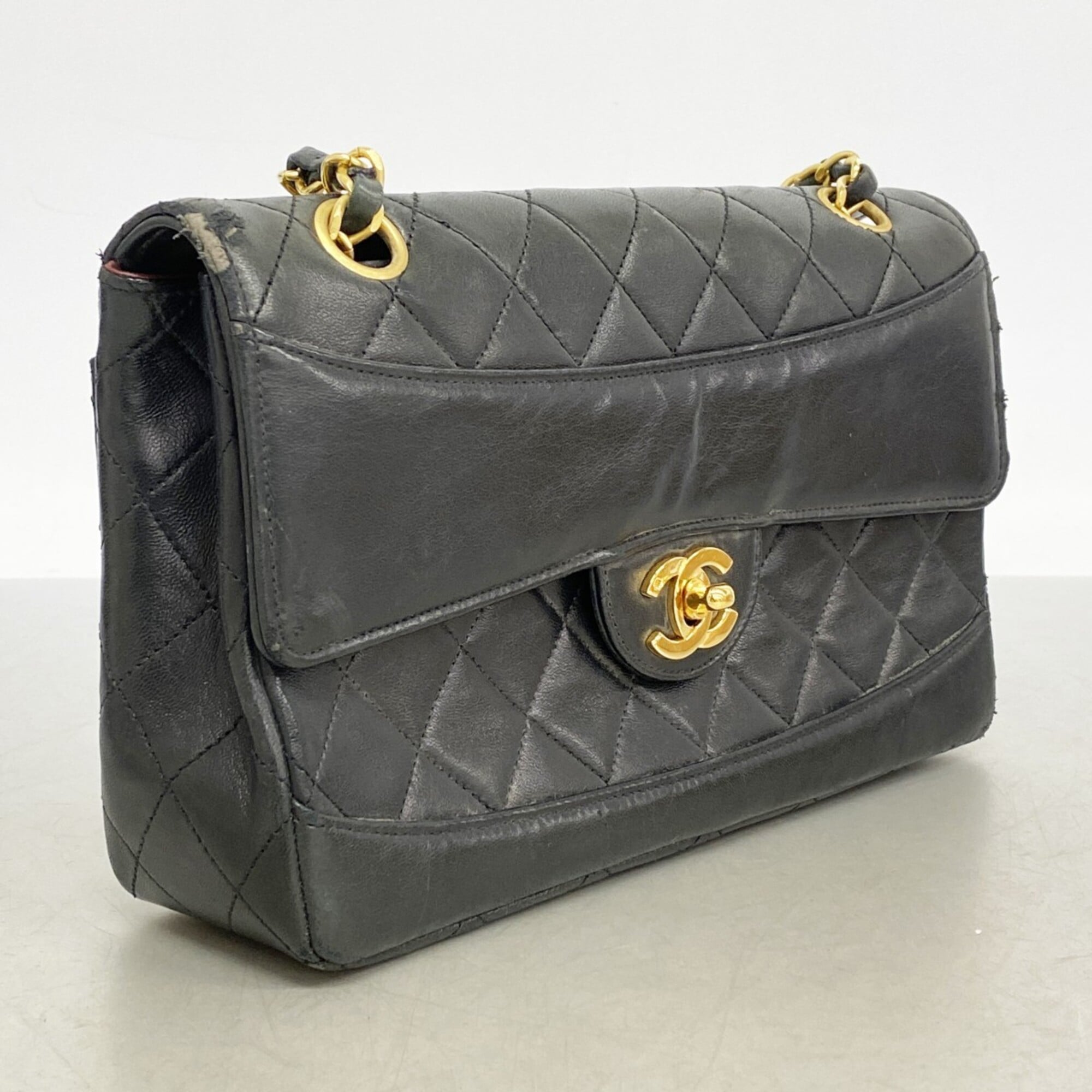 Chanel Black Leather Shoulder Bag