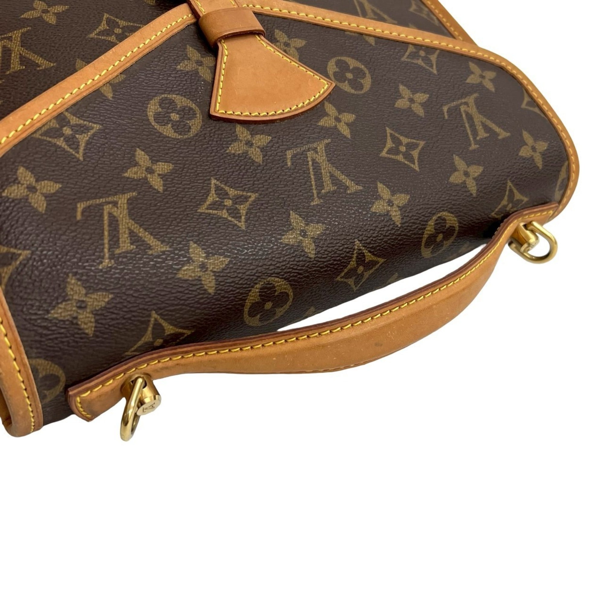 Louis Vuitton Brown Leather Pvc Handbag Shoulder Bag
