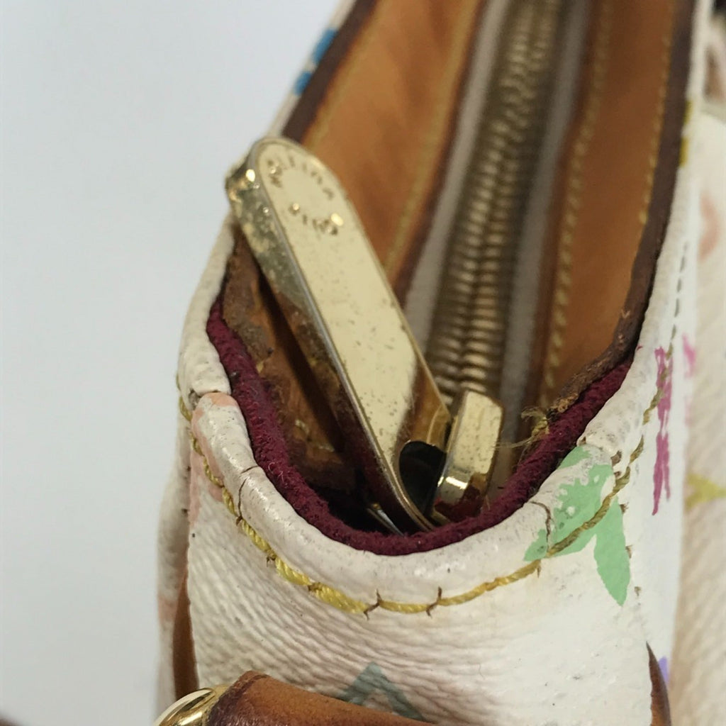 Louis Vuitton White Coated Canvas Shoulder Bag