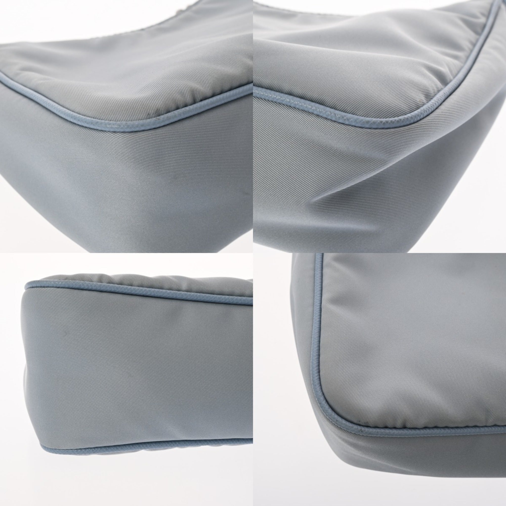 Prada Blue Light Blue Gray Nylon Shoulder Bag