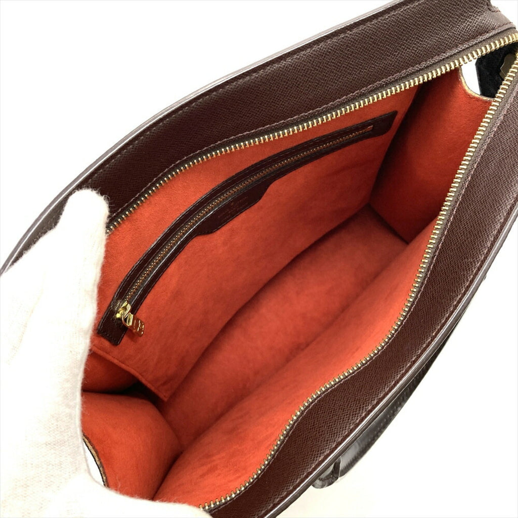 Louis Vuitton Damier Brown Damier Canvas Ebene Leather Handbag
