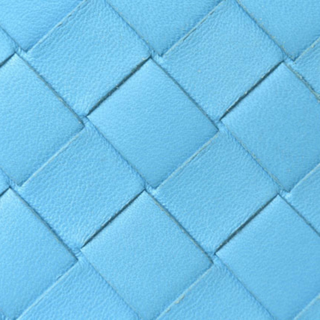 Bottega Veneta Intrecciato Light Blue Leather Long Wallet (Bi-Fold)