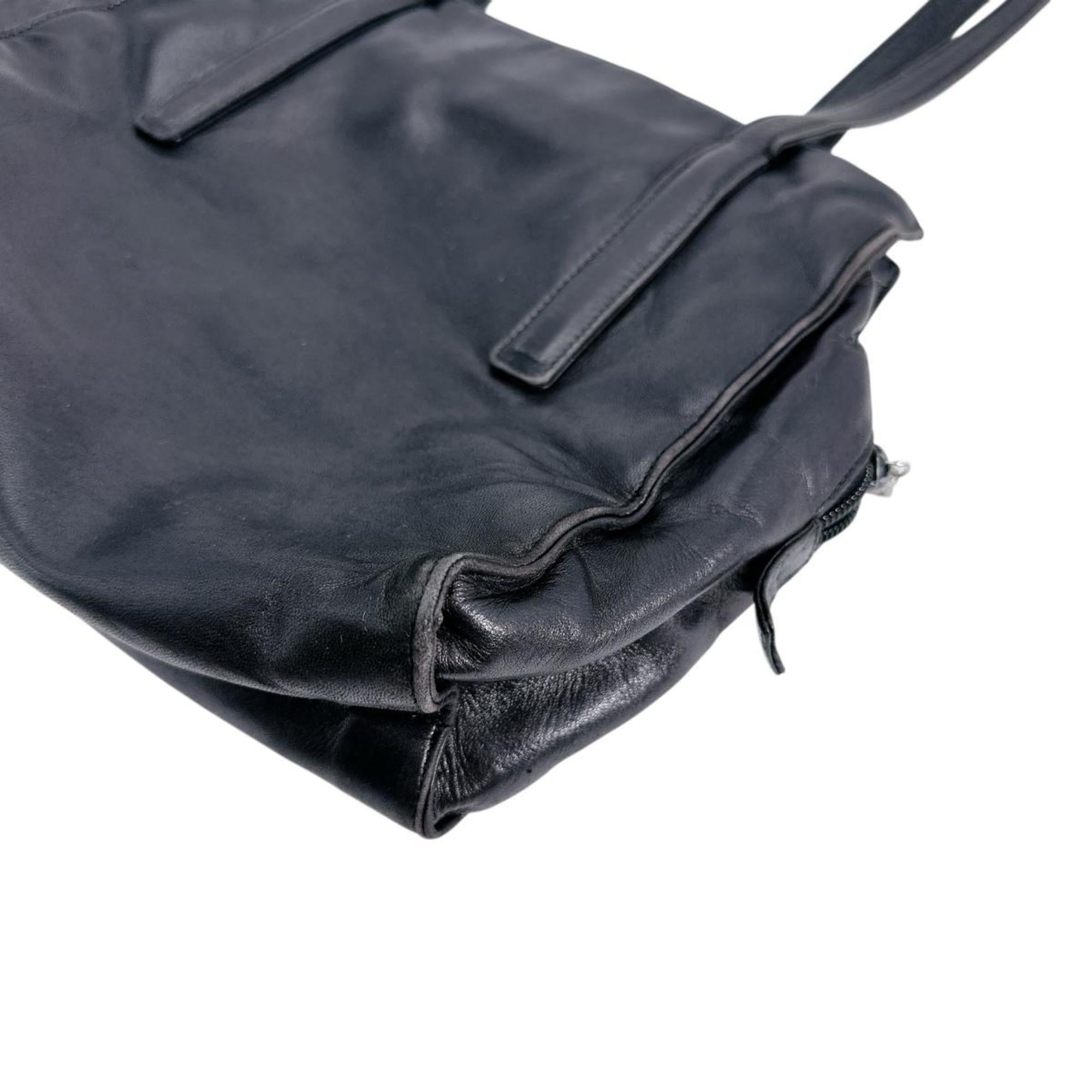 Prada Black Leather Tote Bag