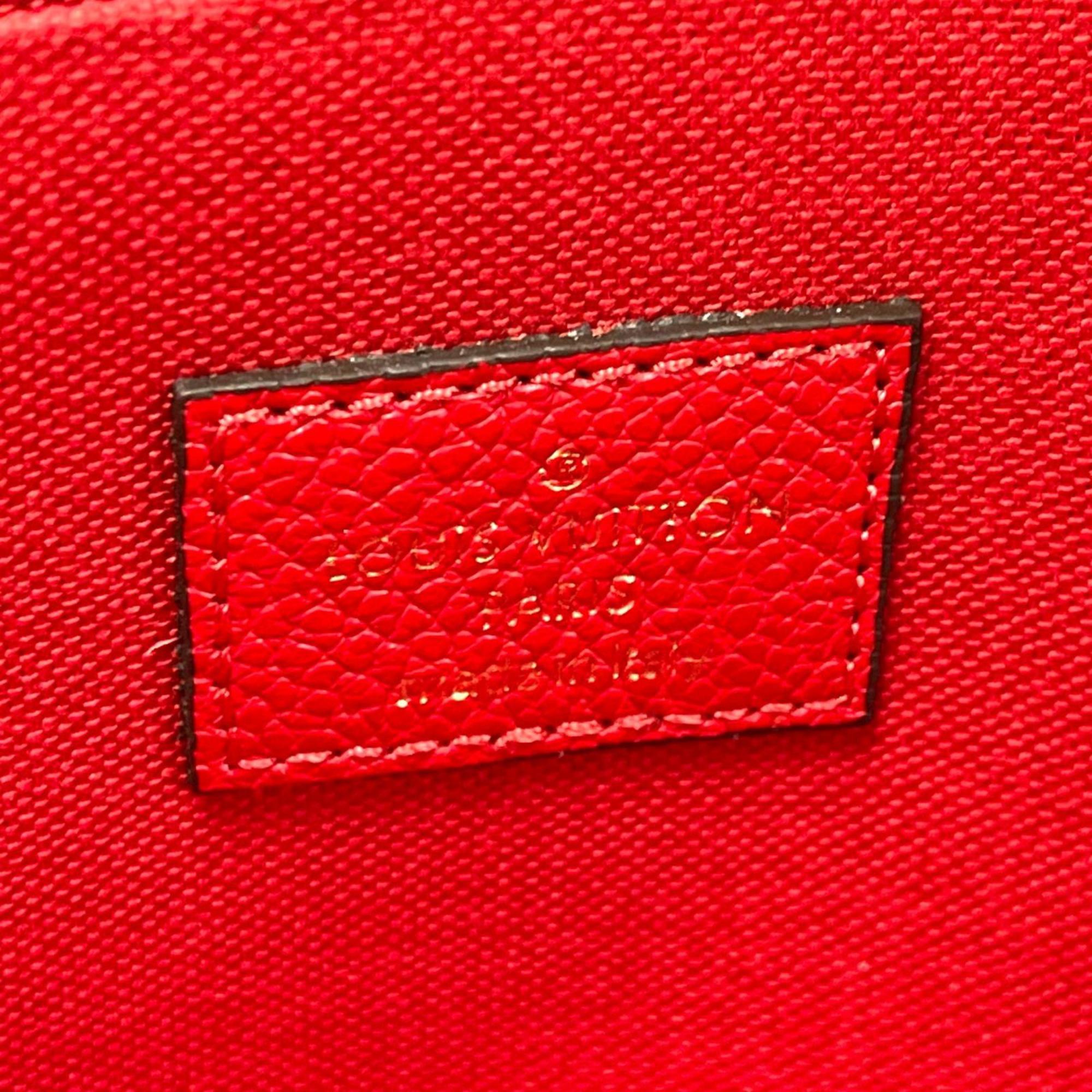 Louis Vuitton Red Color Monogram Empreinte Pochette Shoulder Bag