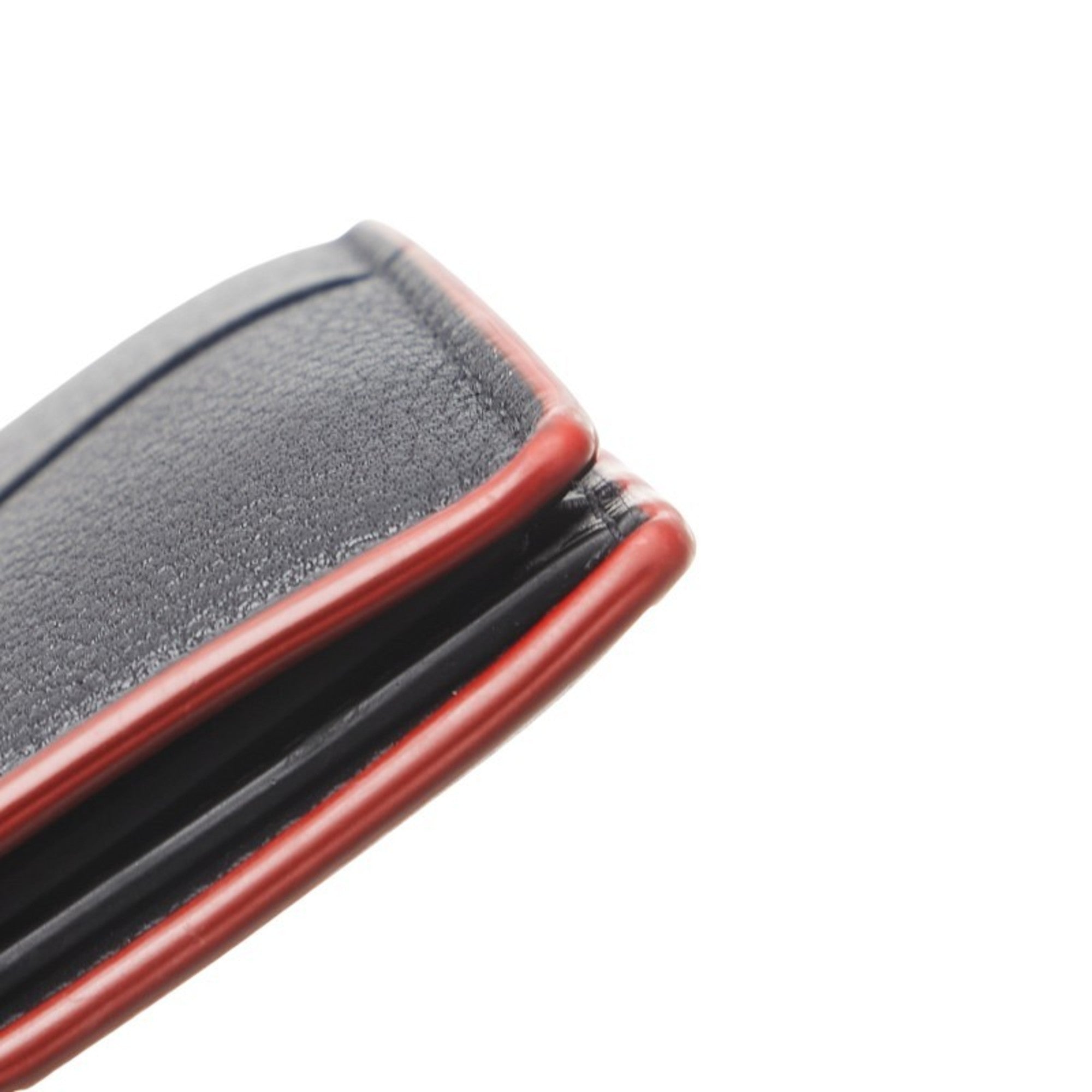 Bottega Veneta Black Red Color Leather Wallet (Bi-Fold)