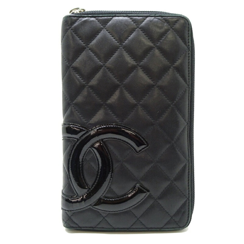 Chanel Black Leather Long Wallet (Bi-Fold)