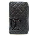 Chanel Black Leather Long Wallet (Bi-Fold)