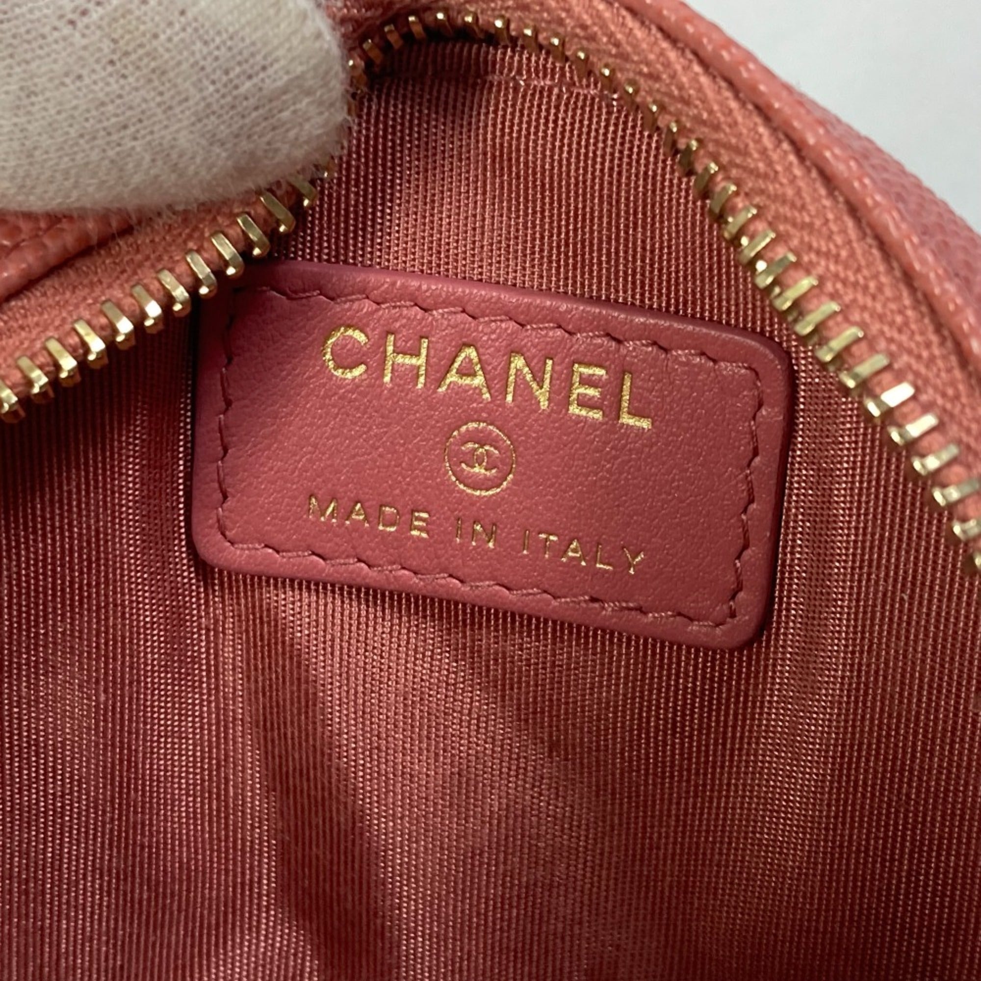 Chanel Pink Leather Coin Purse/Coin Case