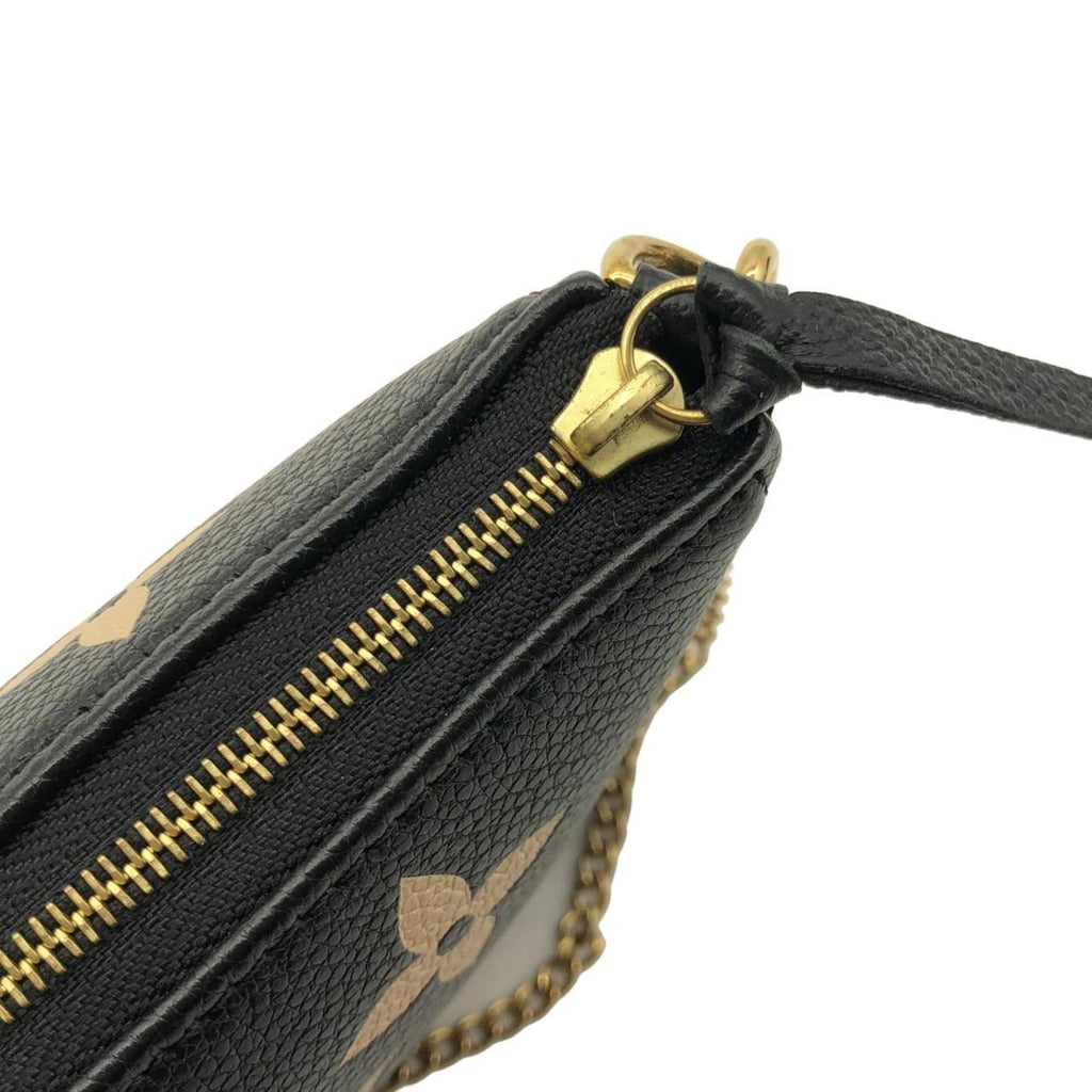 Louis Vuitton Beige Black Leather Pochette