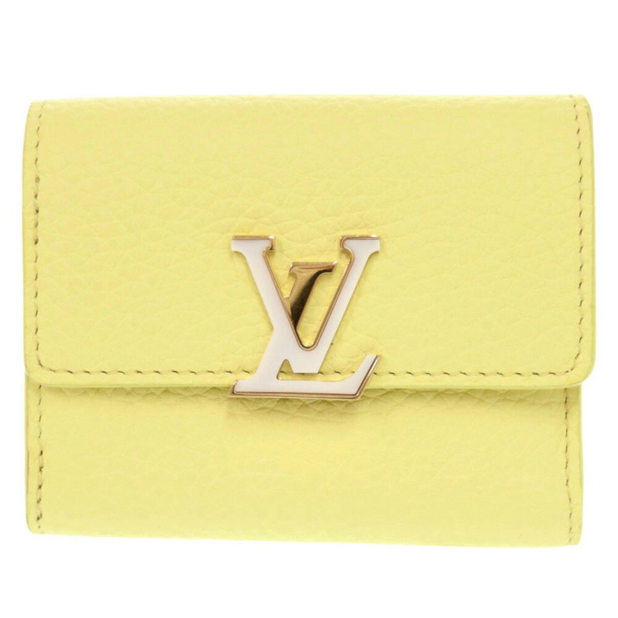 Louis Vuitton Yellow Leather Wallet (Tri-Fold)