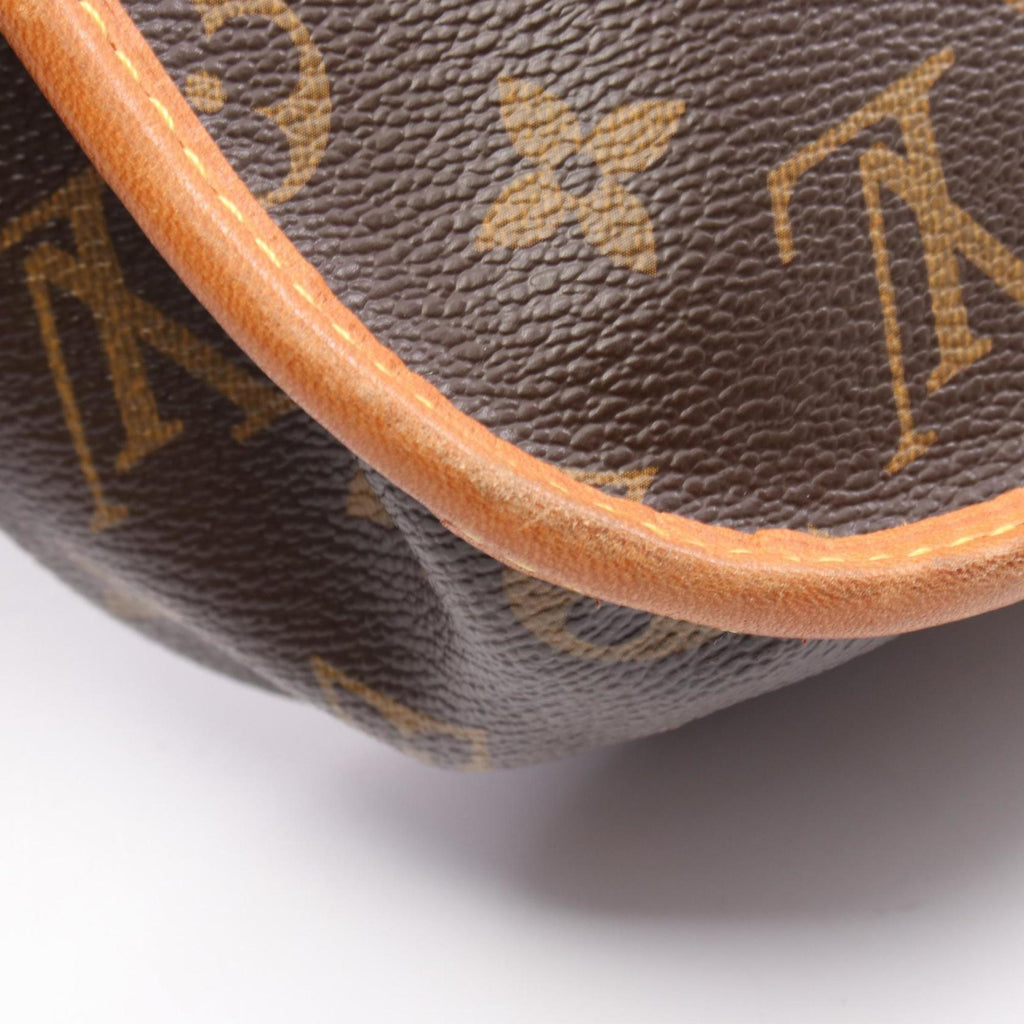 Louis Vuitton Brown Coated Canvas Leather Shoulder Bag